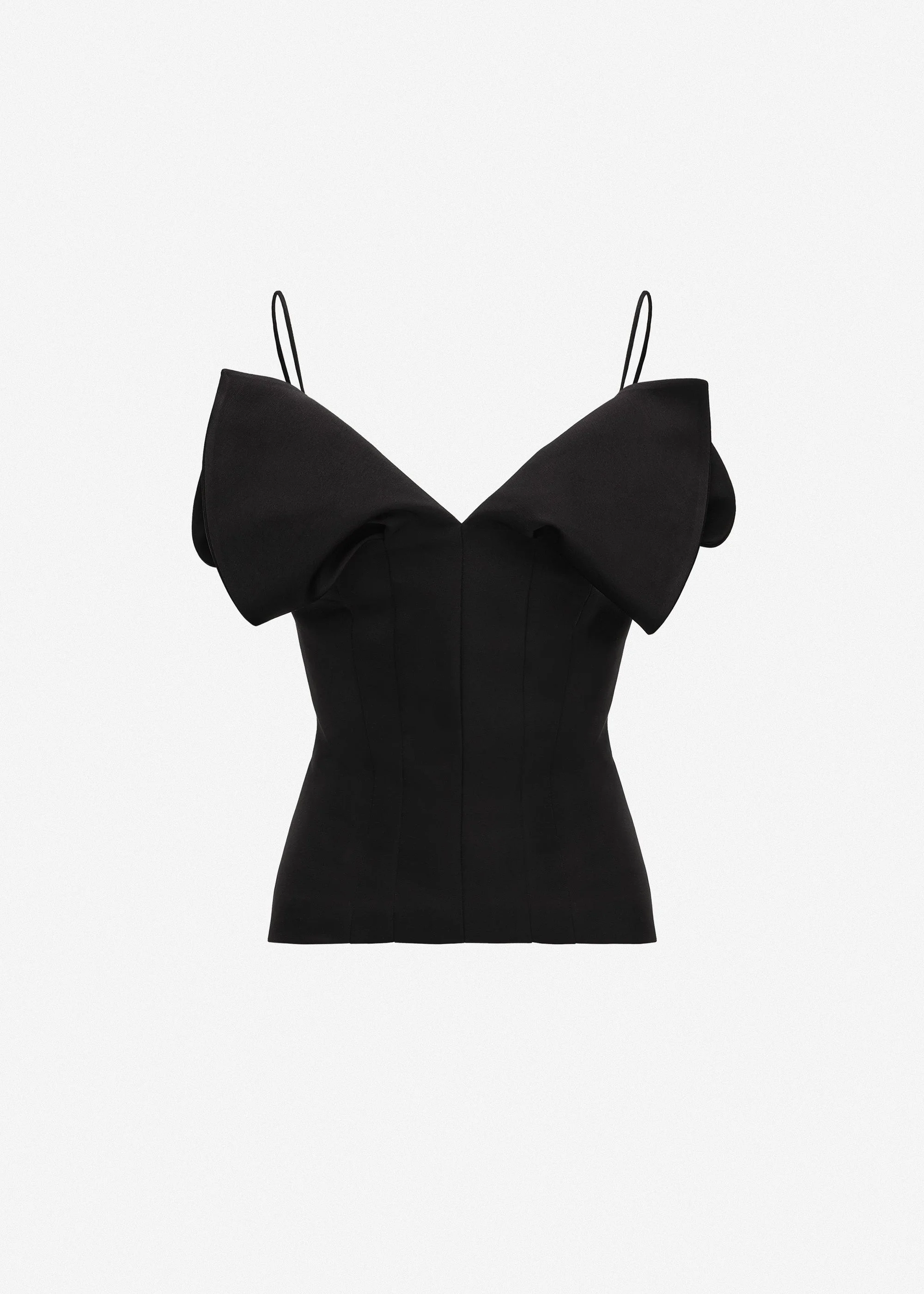 V-neck corset top in black - 1