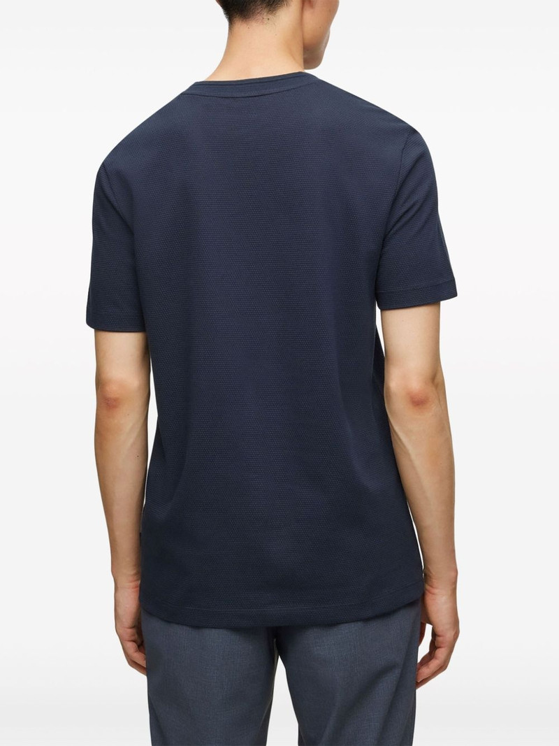 logo-tag bubble-jacquard cotton T-shirt 4