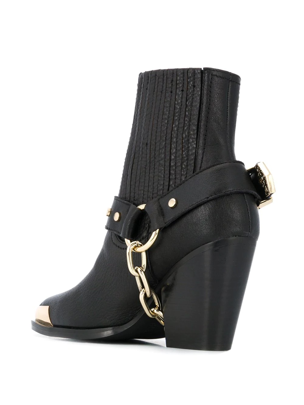 chain buckle detail boots - 3