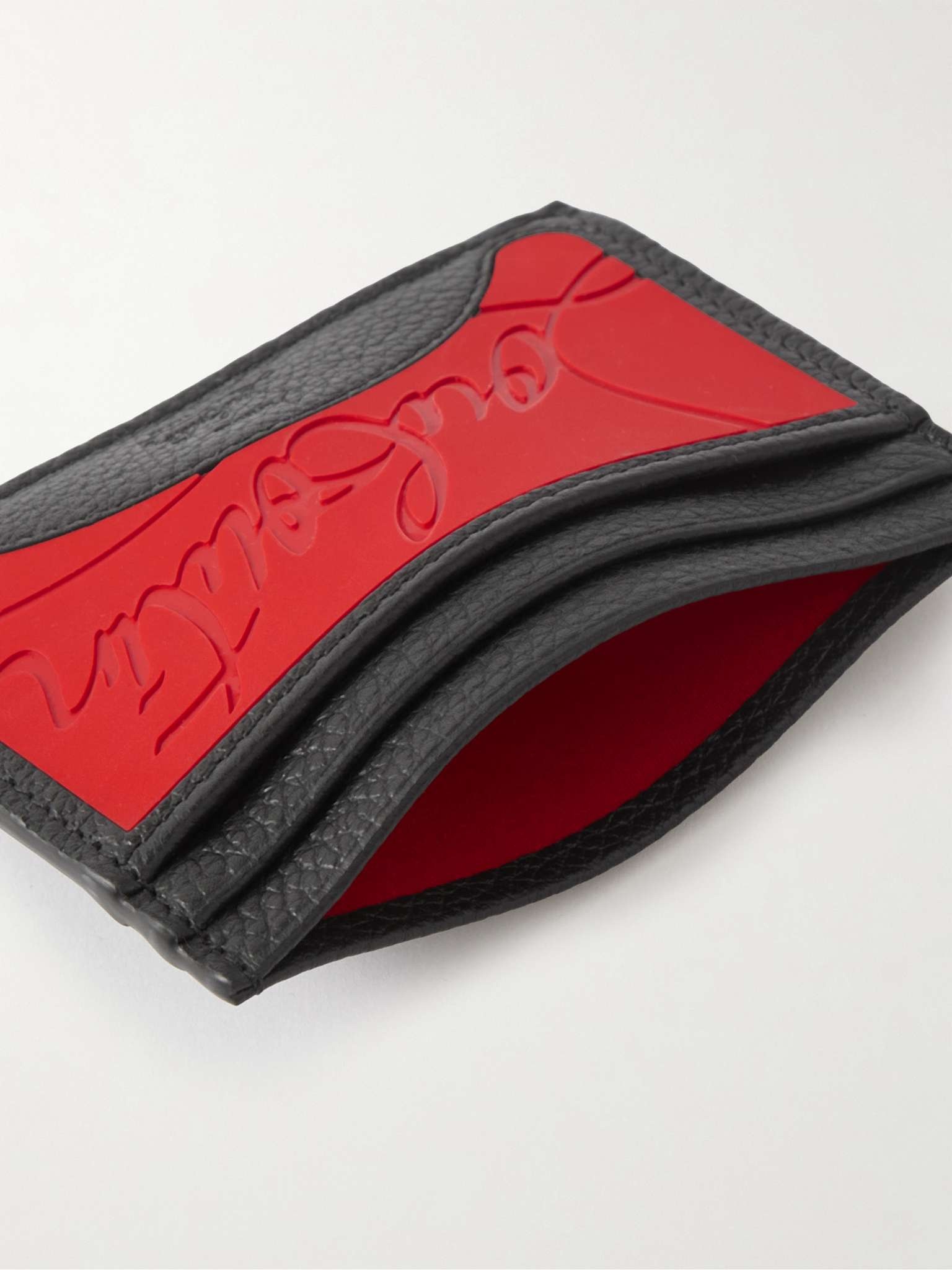 Full-Grain Leather and Logo-Debossed Rubber Cardholder - 2