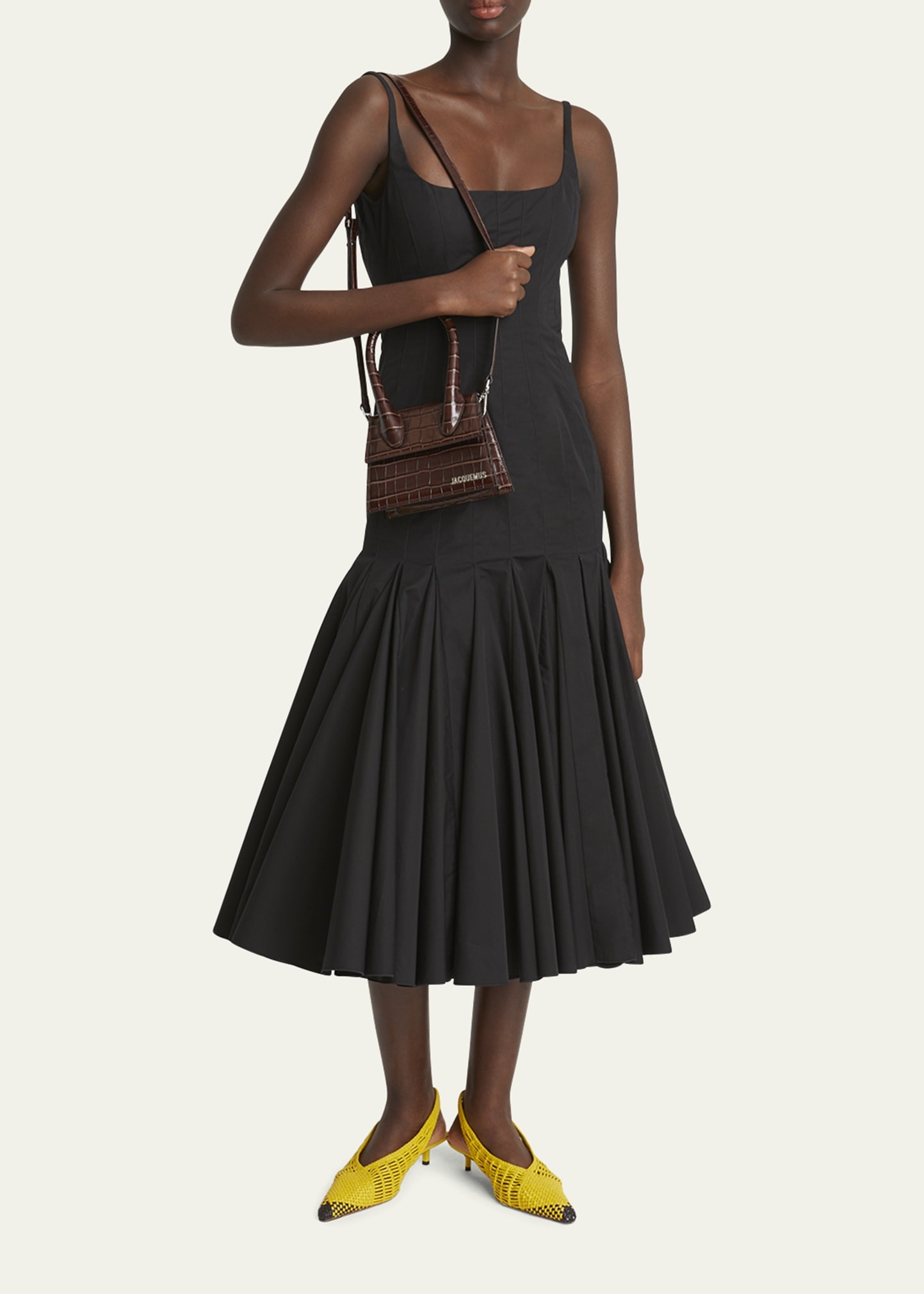 Le Chiquito Moyen Croc-Embossed Leather Top-Handle Bag - 6