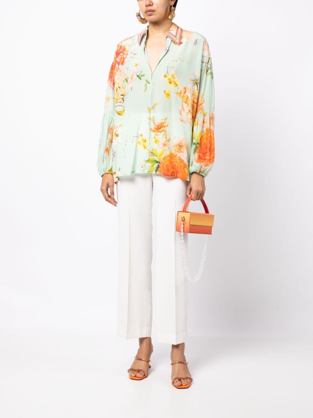 Vintage Collar floral-print blouse - 2