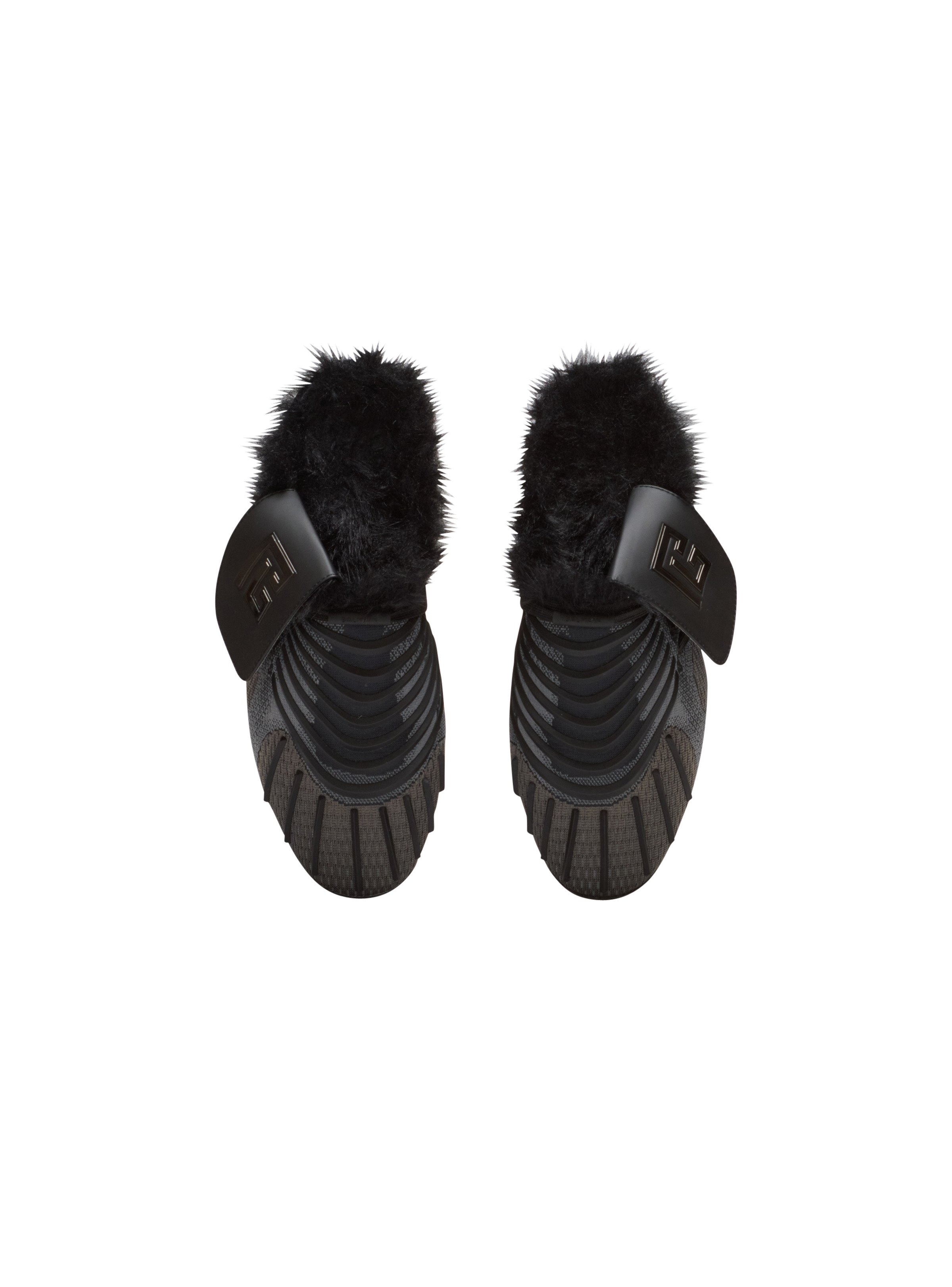 Half Time faux fur-lined mules with technical fabrics - 3