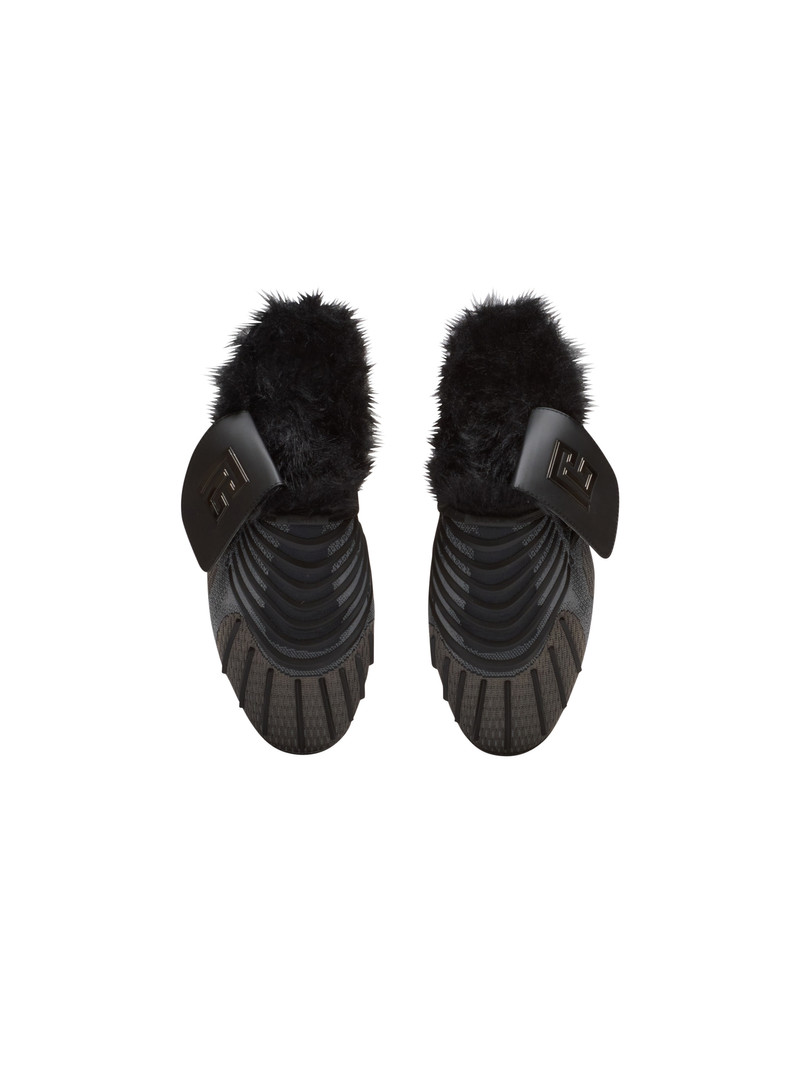 Half Time faux fur-lined mules with technical fabrics 3