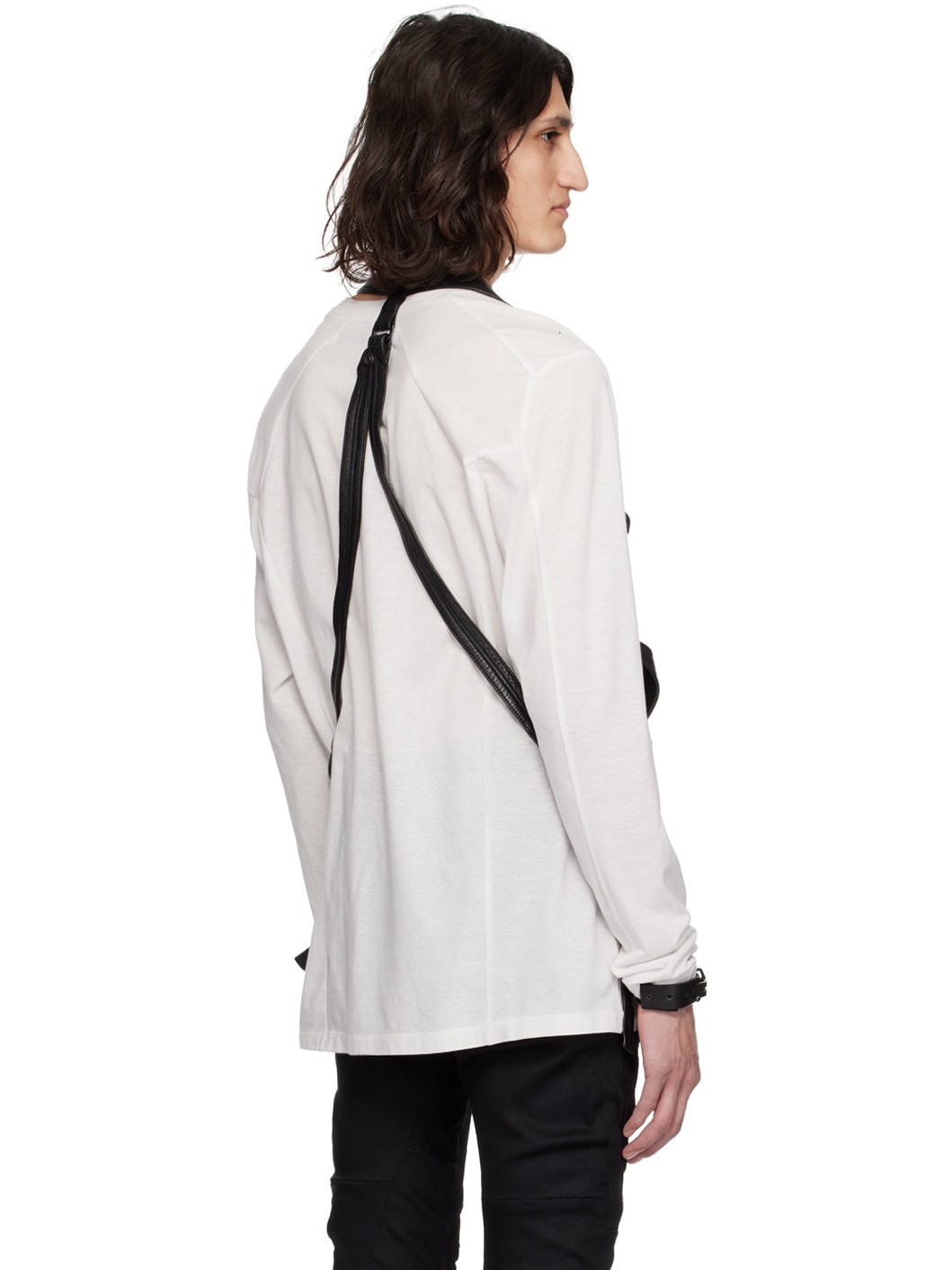 Black Bellows Pocket Leather Vest - 3