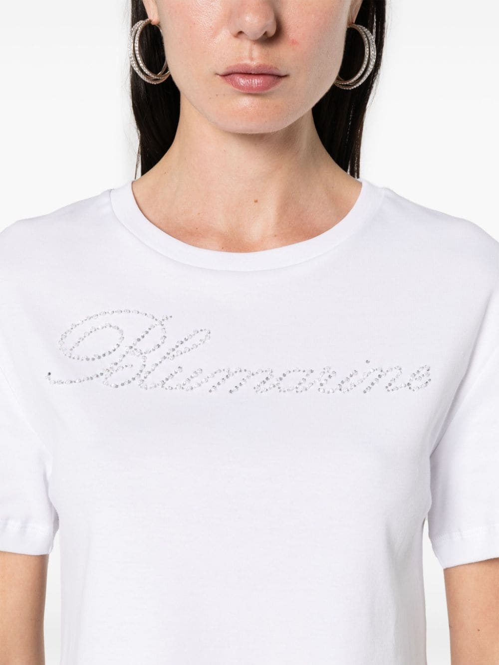 rhinestone embellished cotton T-shirt - 5