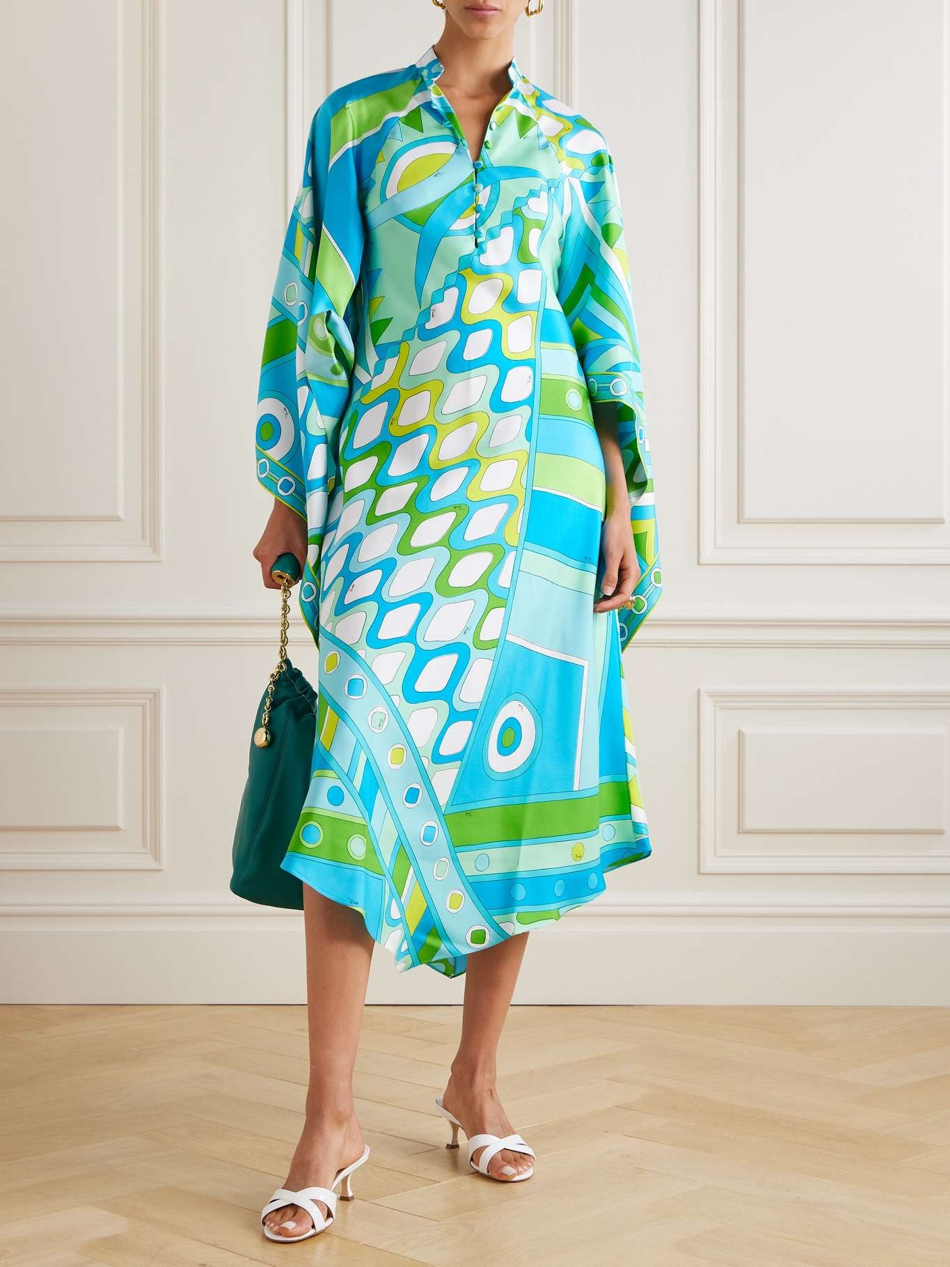 Printed silk-twill kaftan - 2