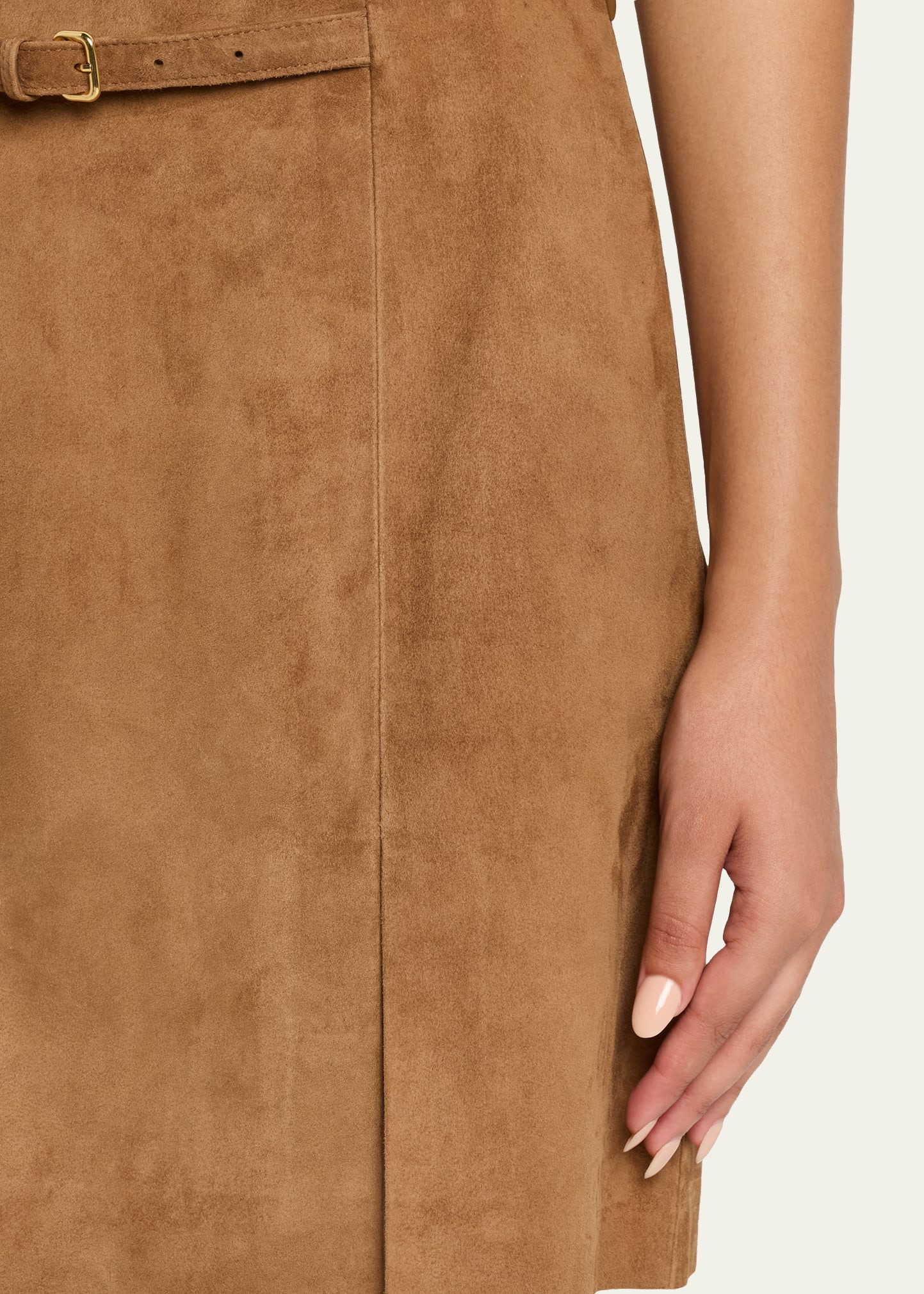 Mid-Rise Suede Mini Skirt - 5