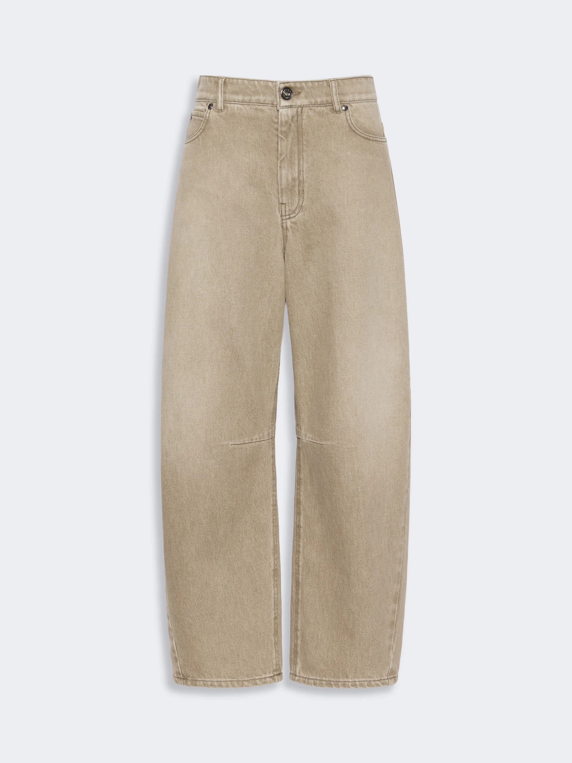ARCADIA Worn-look denim barrel-leg jeans - BEIGE - 1