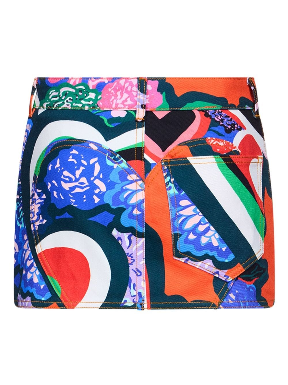 abstract-print denim miniskirt - 6