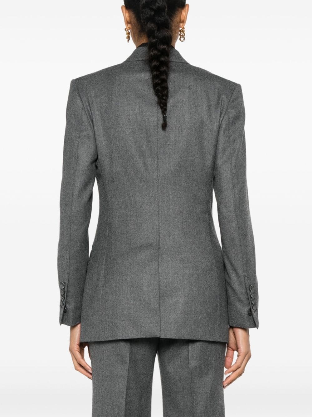 mélange double-breasted blazer - 4