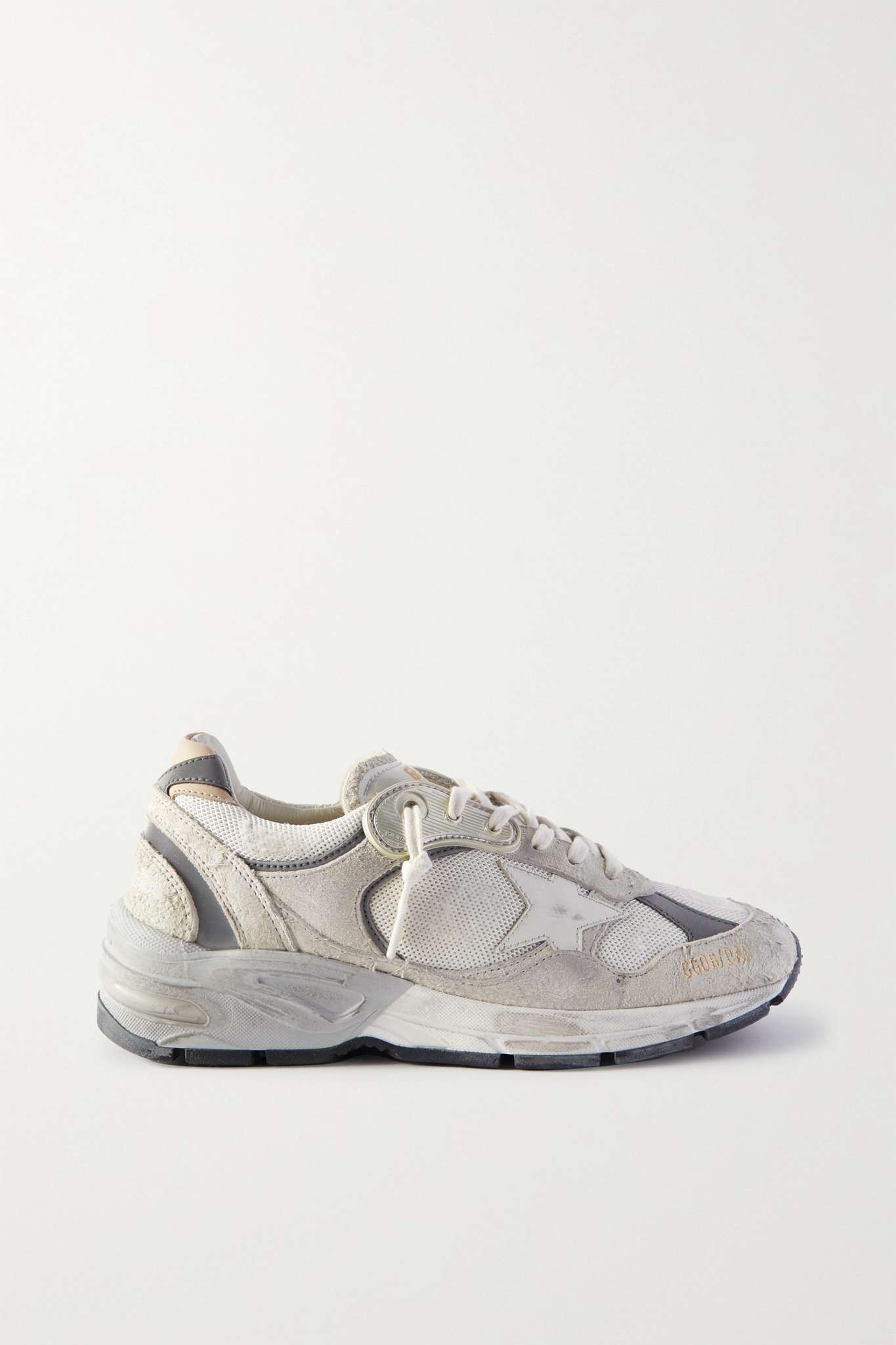 Dad-Star distressed leather-trimmed mesh and suede sneakers - 1