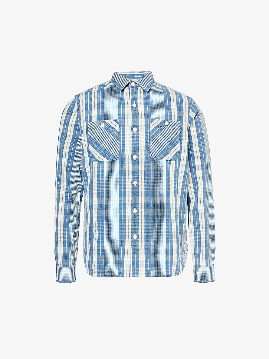 Farrell checked cotton and linen-blend shirt - 1