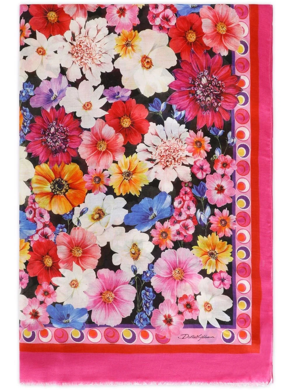 floral-print cashmere-blend scarf - 1