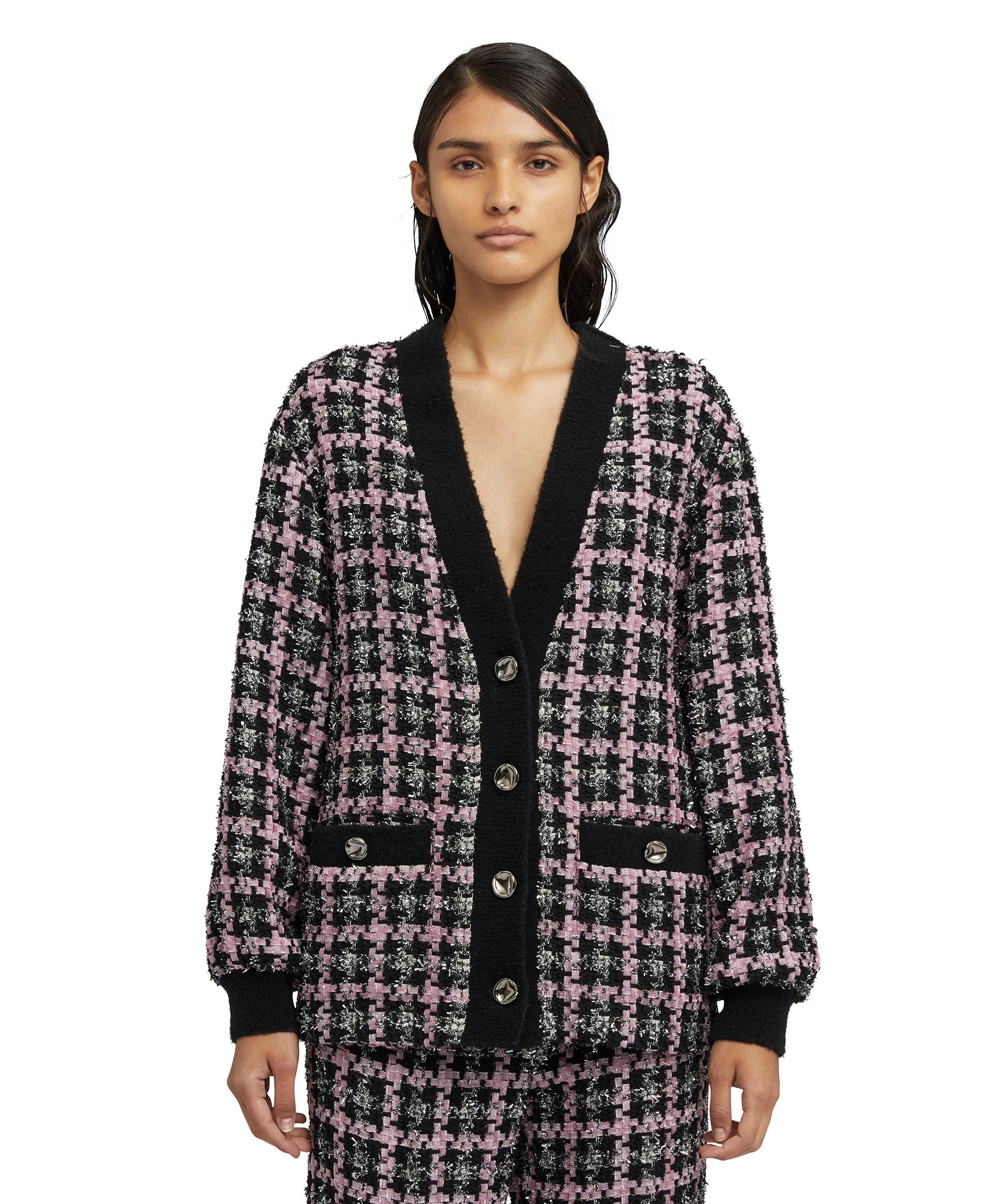 MSGM checkered-pattern wool blazer - Grey