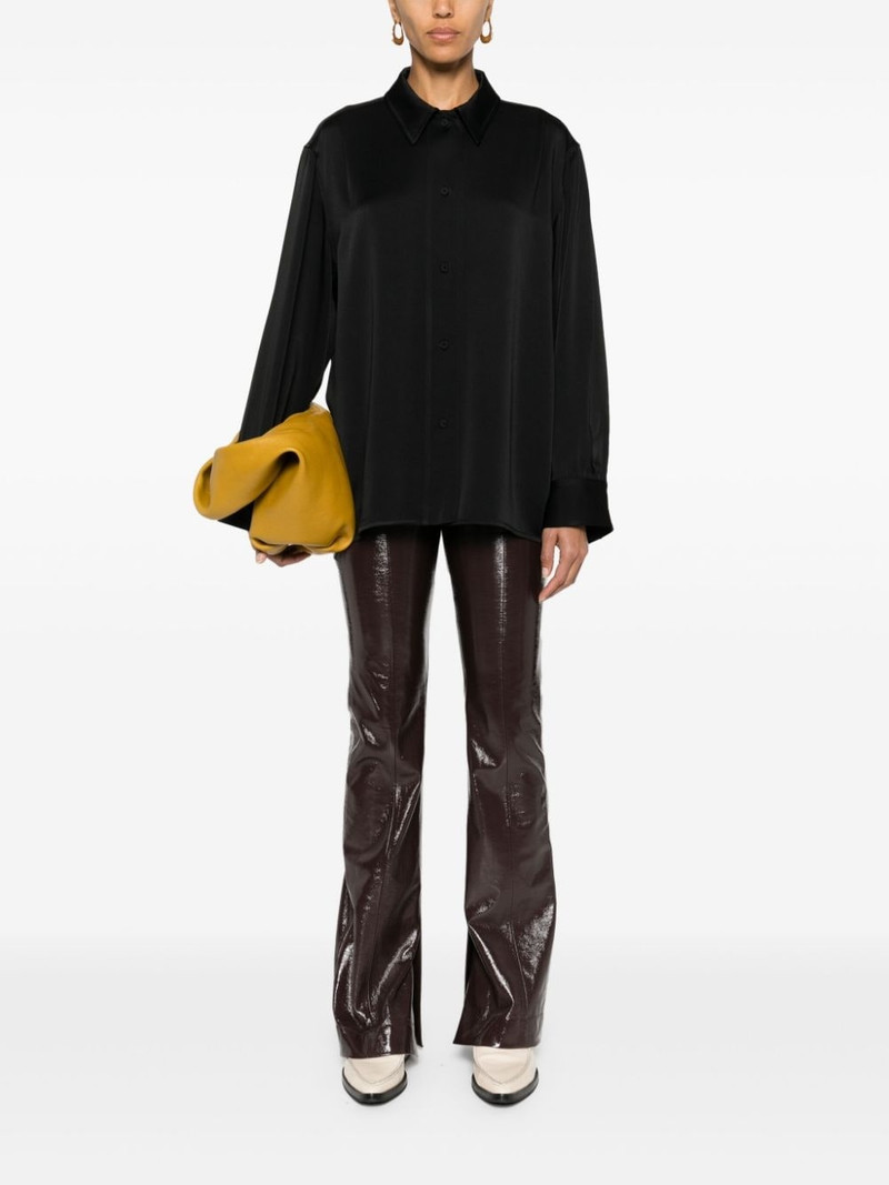 Jil Sander pointed-collar satin shirt outlook
