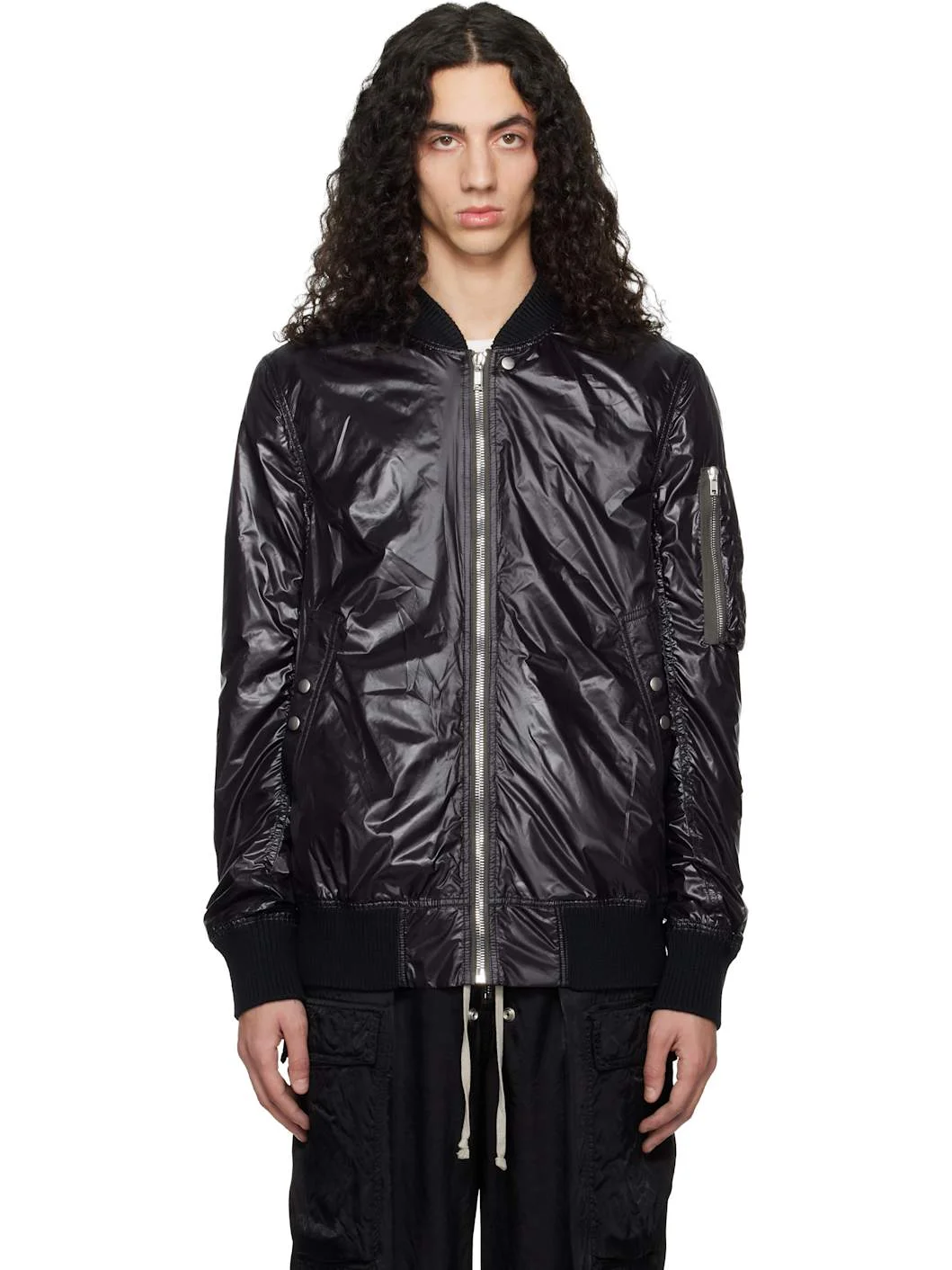 Black Temple Classic Flight Bomber Jacket - 1