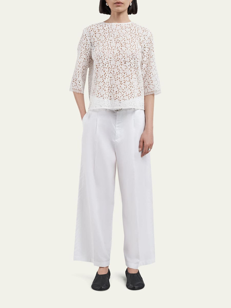 MARIA McMANUS Lace Short Sleeve T-Shirt outlook