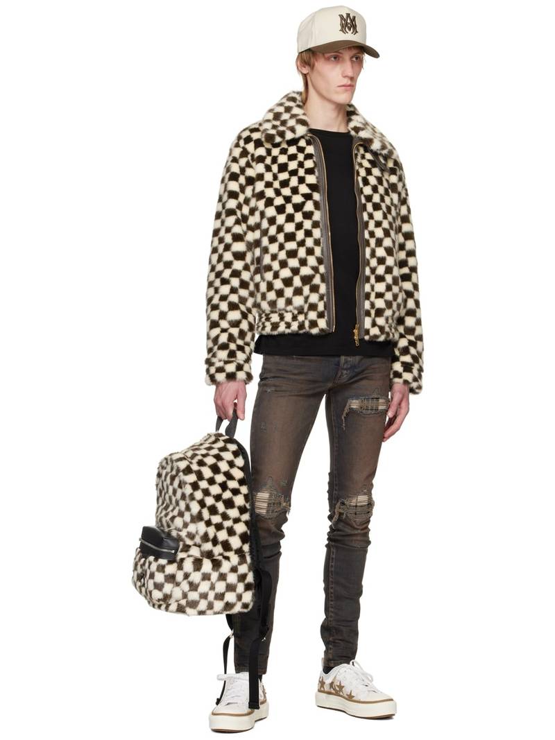 AMIRI White & Brown Stars Court Low-Top Sneakers outlook