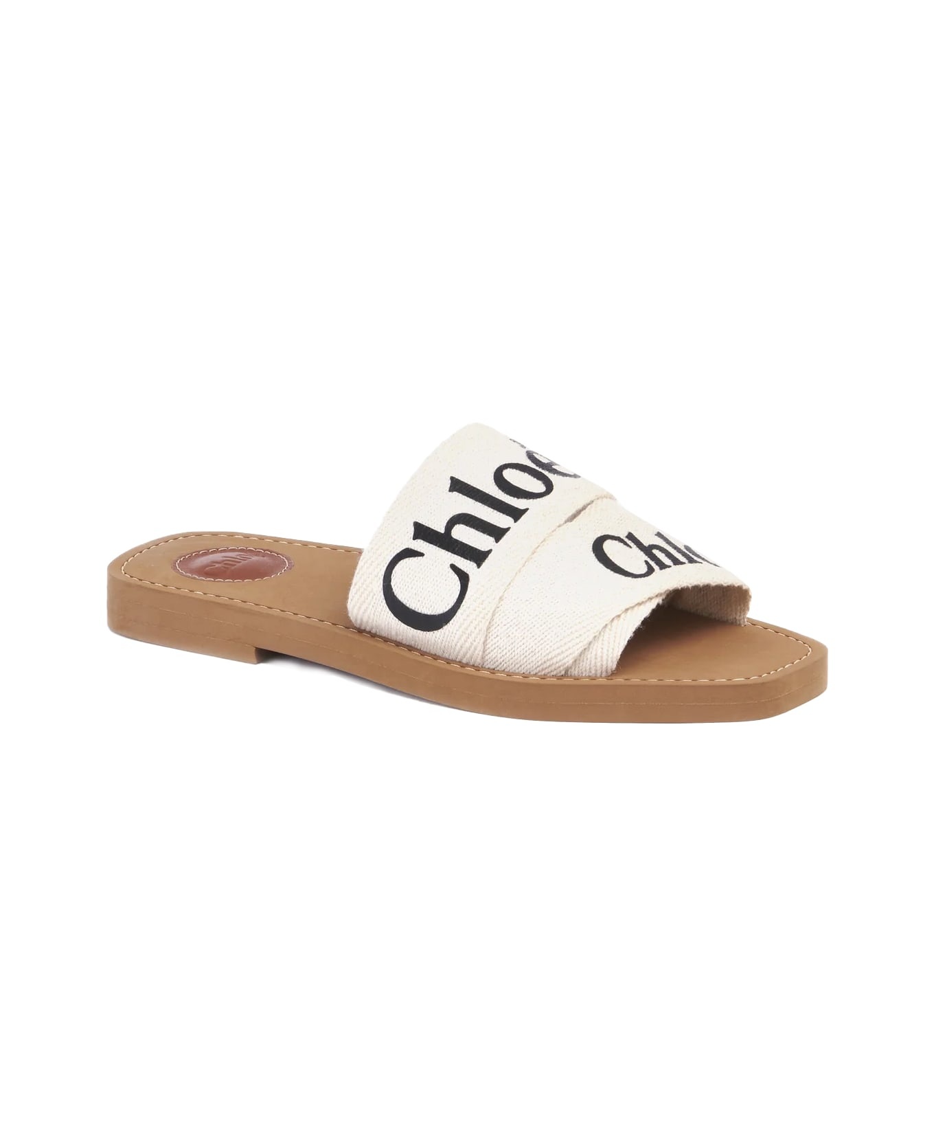 Chloé White Woody Flat Sabot | italist | REVERSIBLE