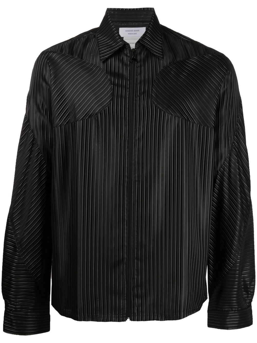 stripe-print  shirt jacket - 1