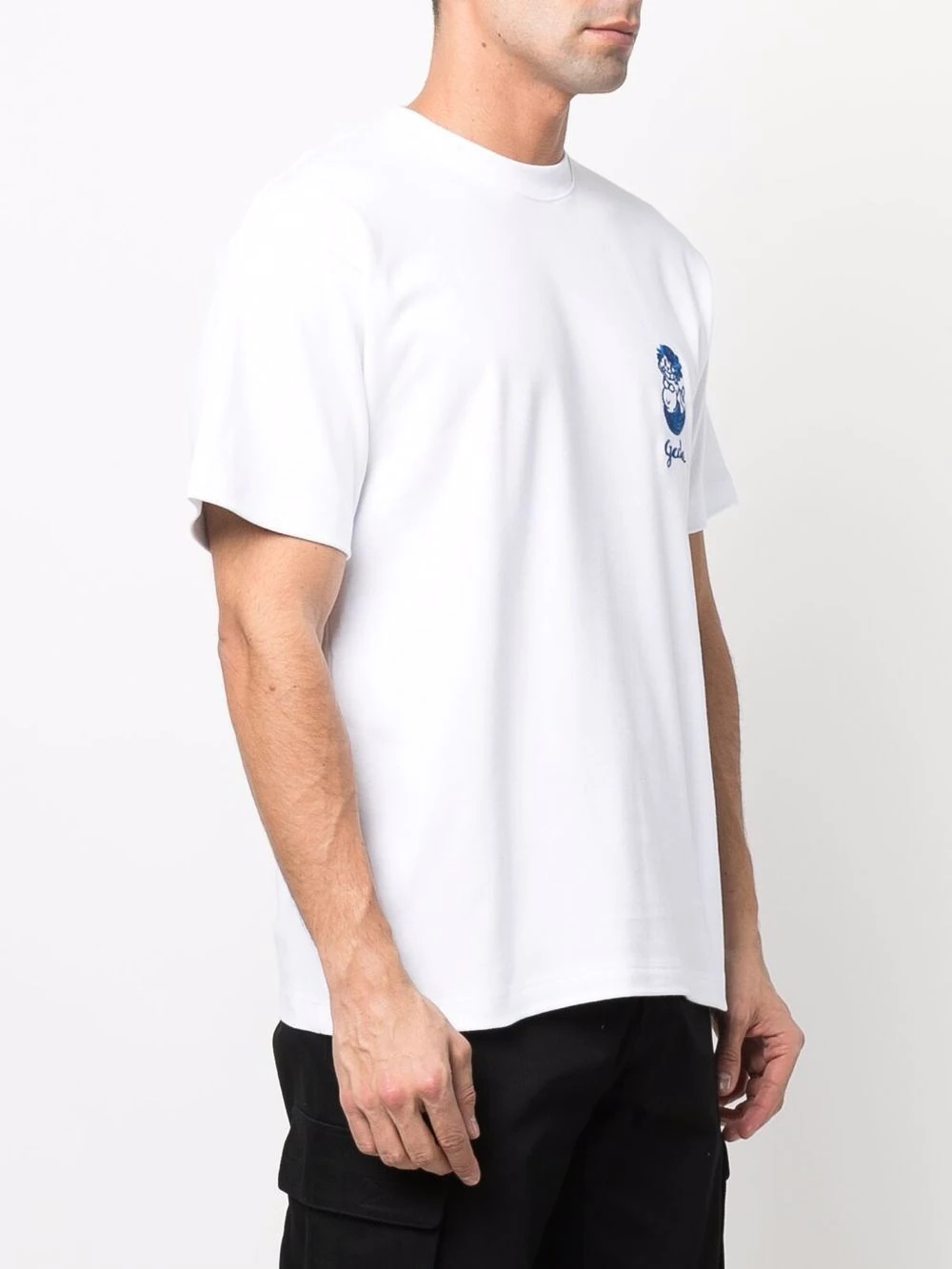 logo-embroidered cotton T-shirt - 3