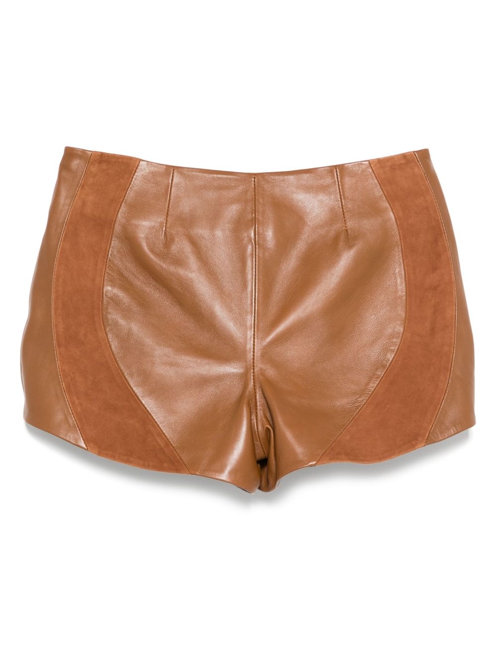 lace-up leather shorts - 2
