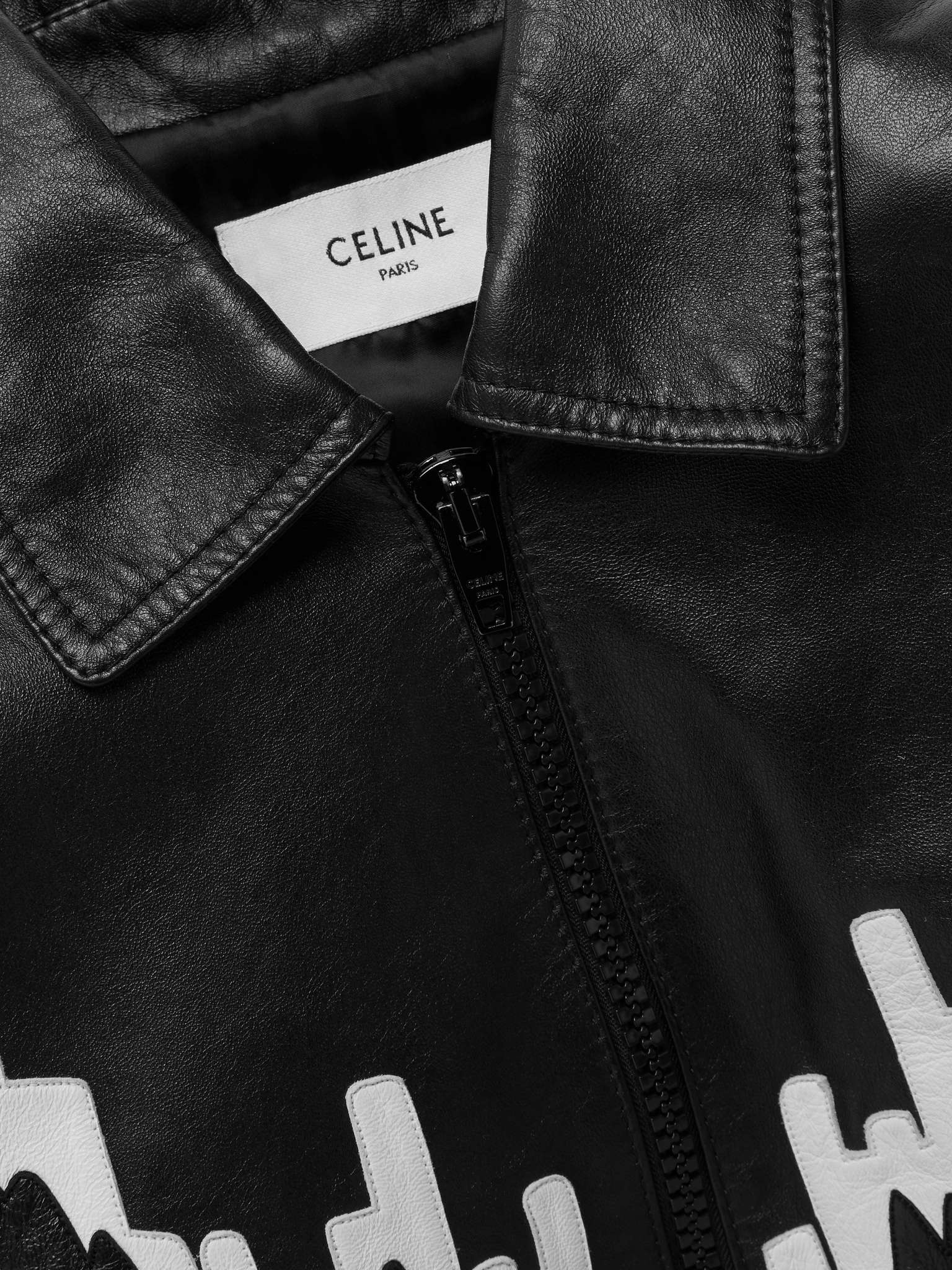 Appliquéd Leather Blouson Jacket - 6