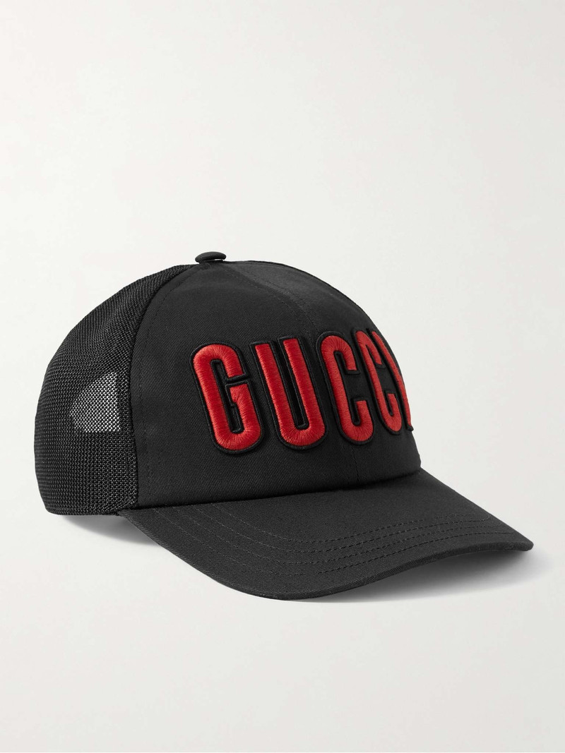 Logo-Appliquéd Cotton-Twill and Mesh Baseball Cap - 1