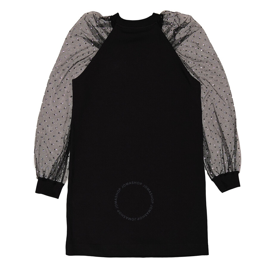 Moschino Ladies Black Crystal Teddy Mesh Dress - 2