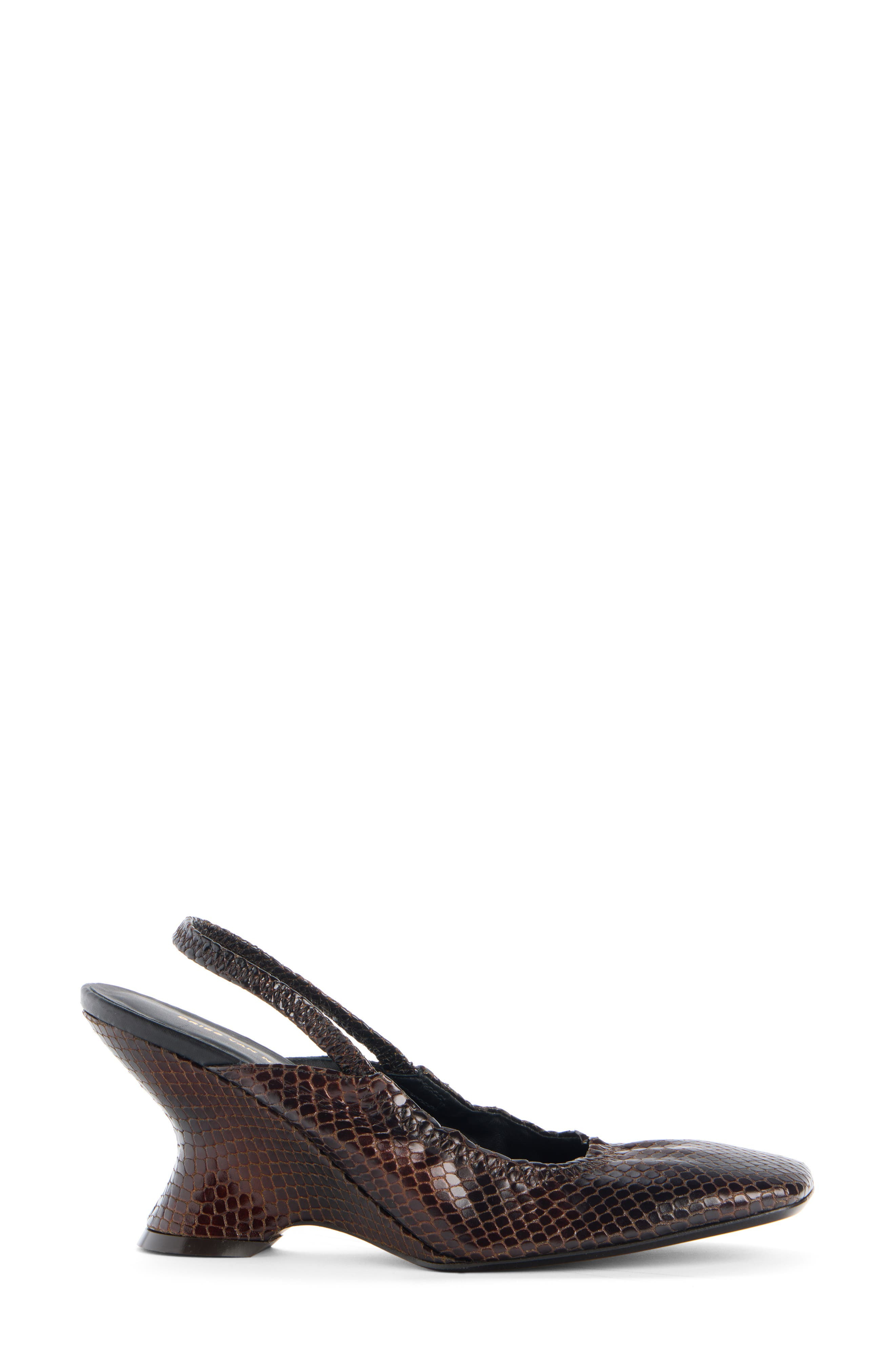 Dries Van Noten Dented Wedge Slingback Pump in Dark Brown 704 at Nordstrom - 3