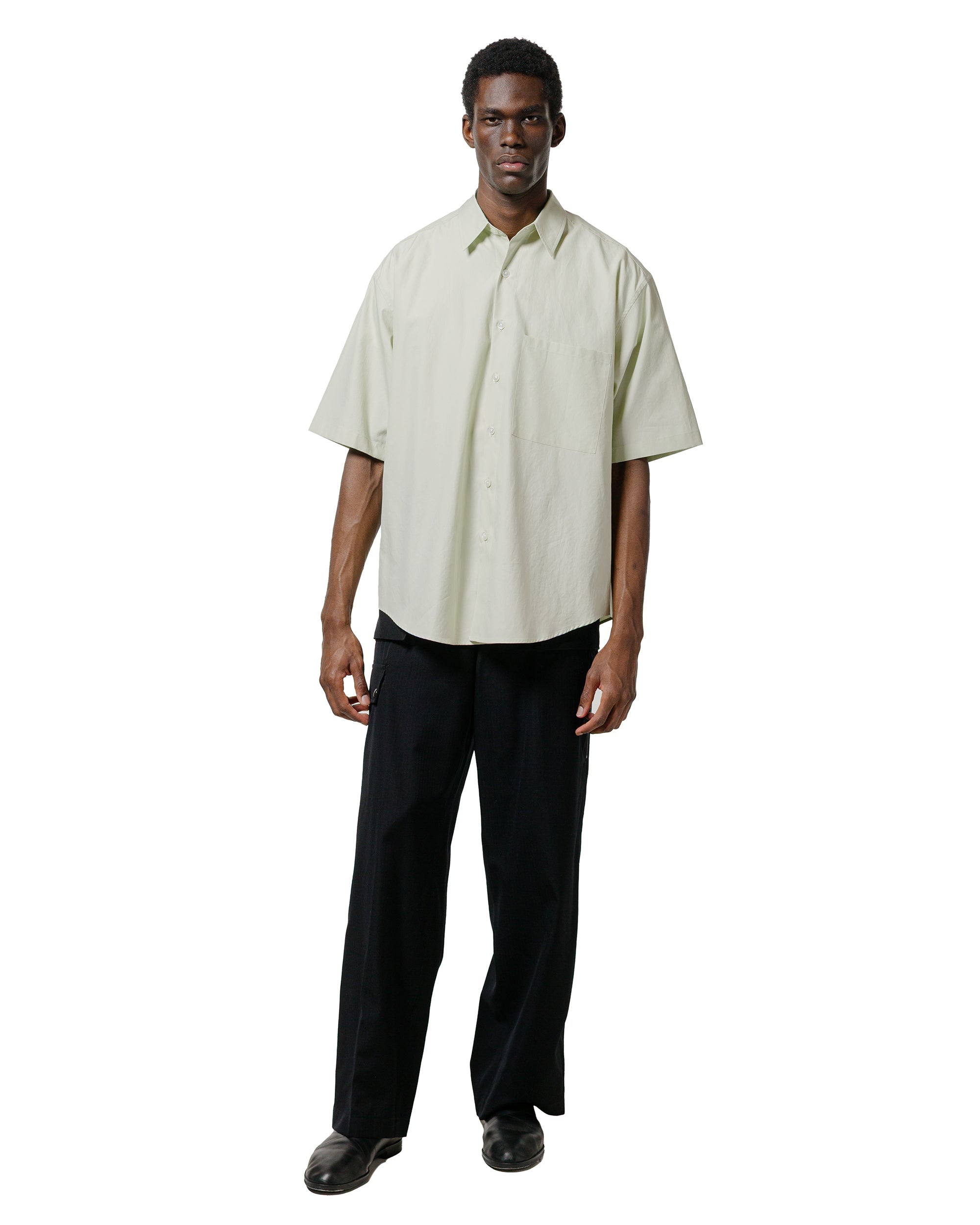 Washed Finx Twill Big Half Sleeved Shirt Light Green - 4