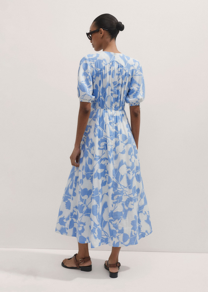 Cheesecloth Tulip Print Midi Dress 4