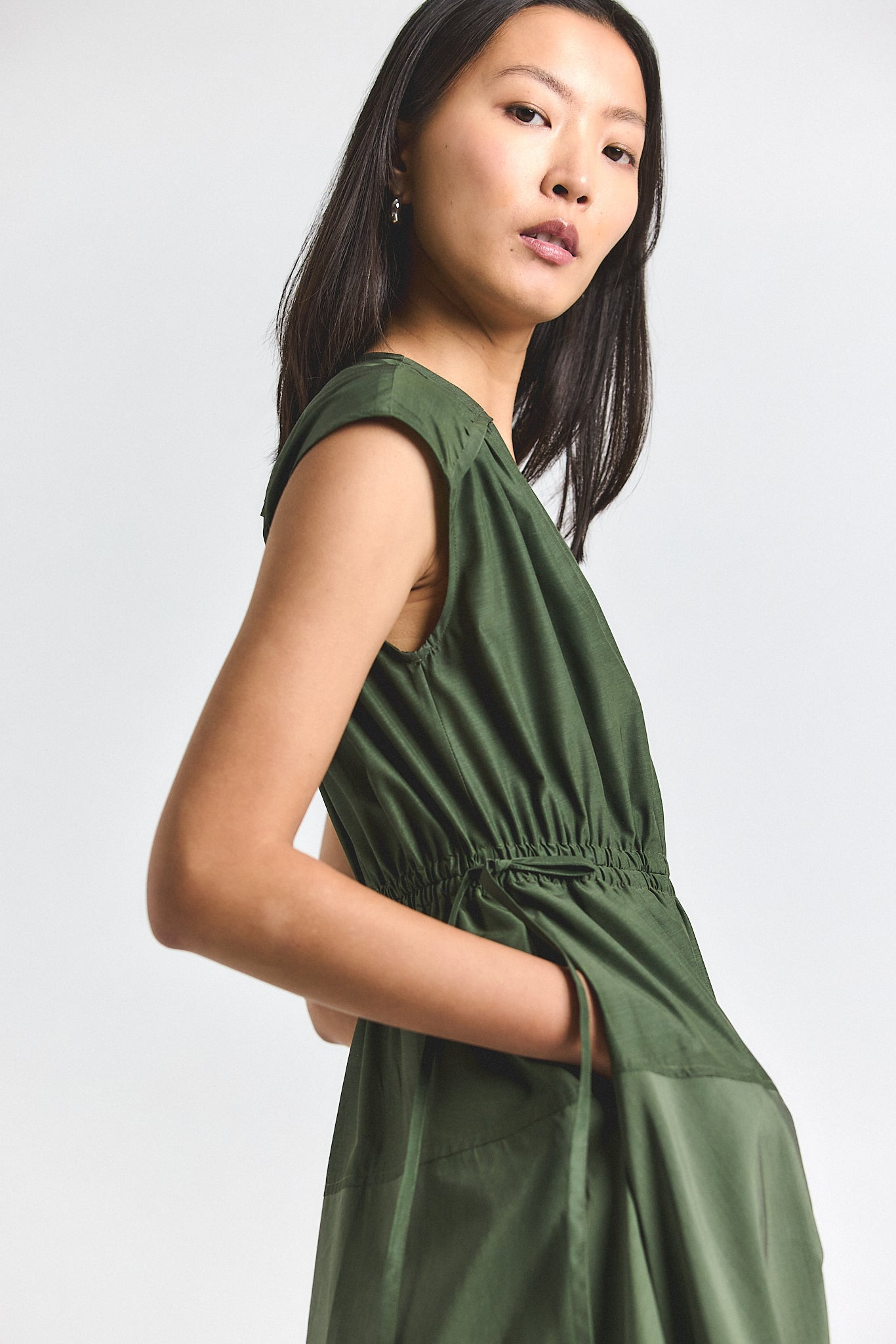 NARA COTTON POLY POPLIN APPLIQUE DRESS - 2