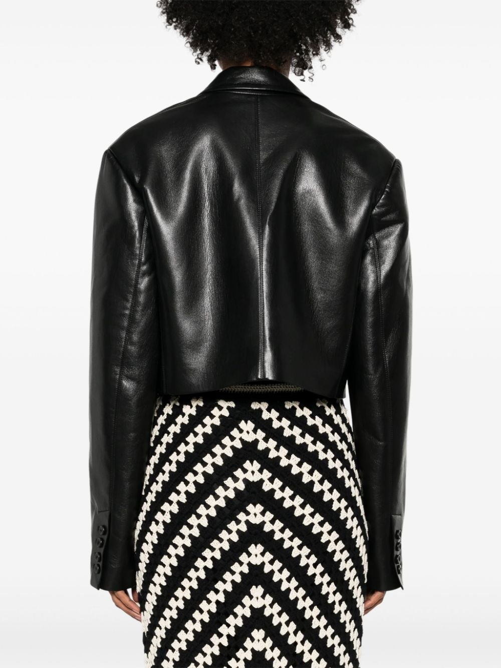 Aidula single-breasted cropped blazer - 4