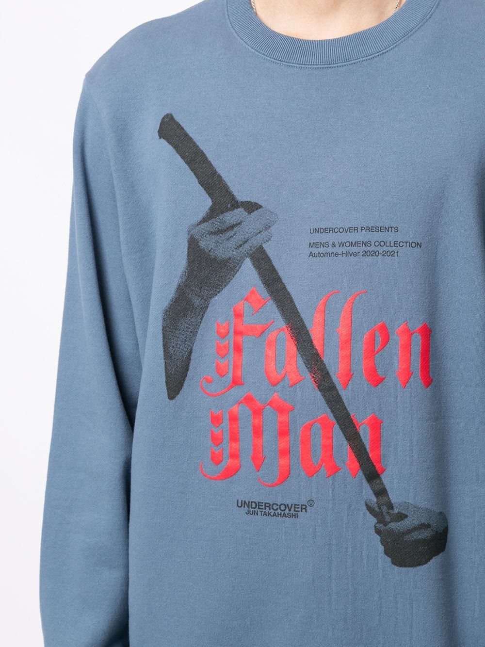 long-sleeved fallen man print jumper - 5