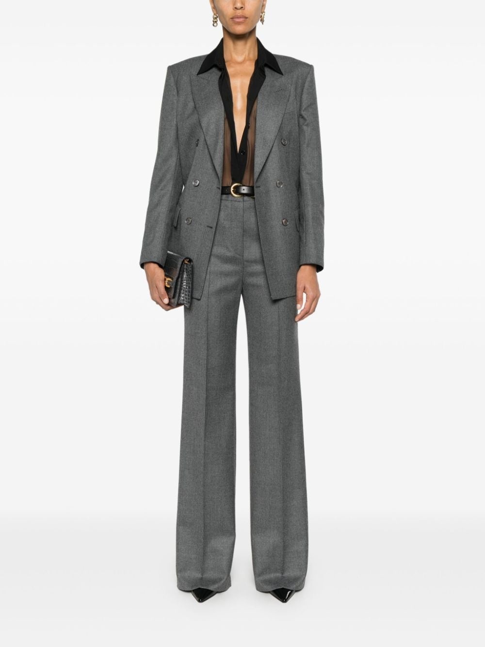 mÃ©lange tailored trousers - 2