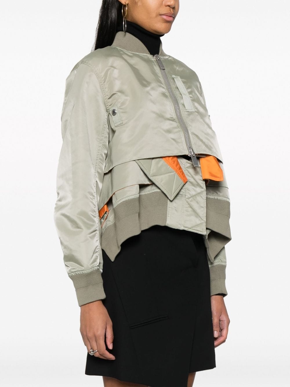 sacai layered zip-up bomber jacket | REVERSIBLE