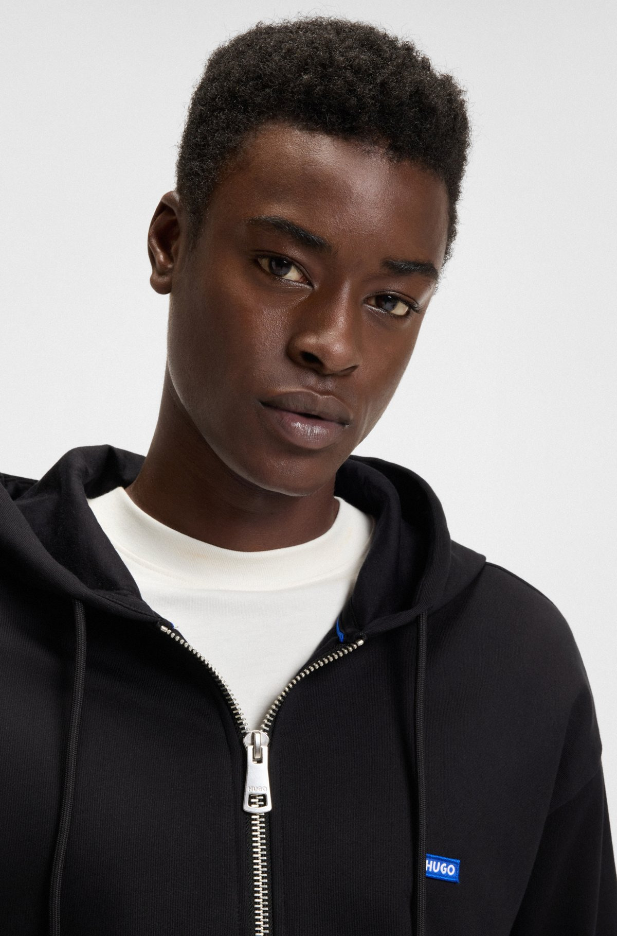 ZIP-UP HOODIE IN FRENCH TERRY COTTON WITH LOGO - 3