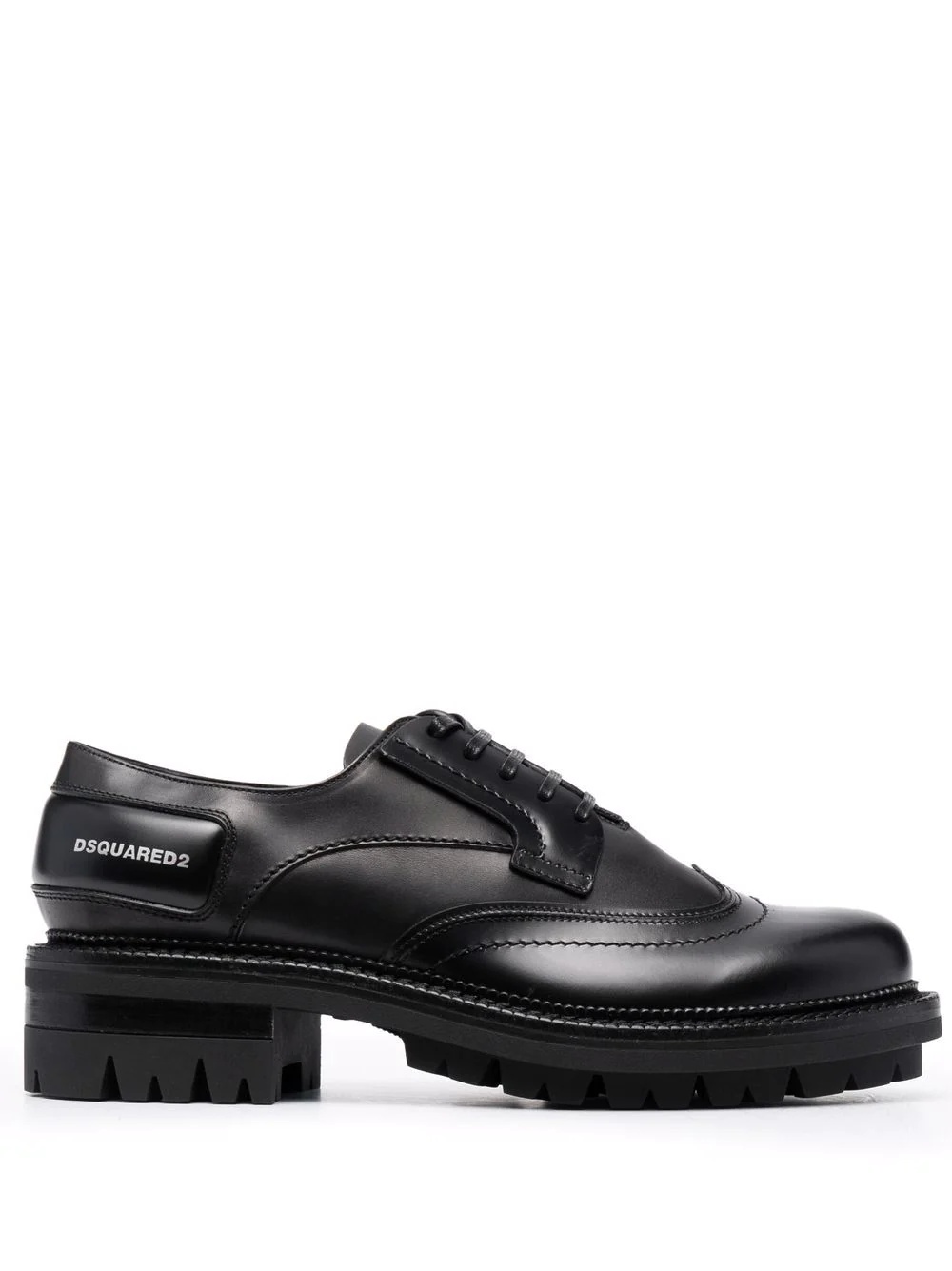 polished leather derby shoes - 1