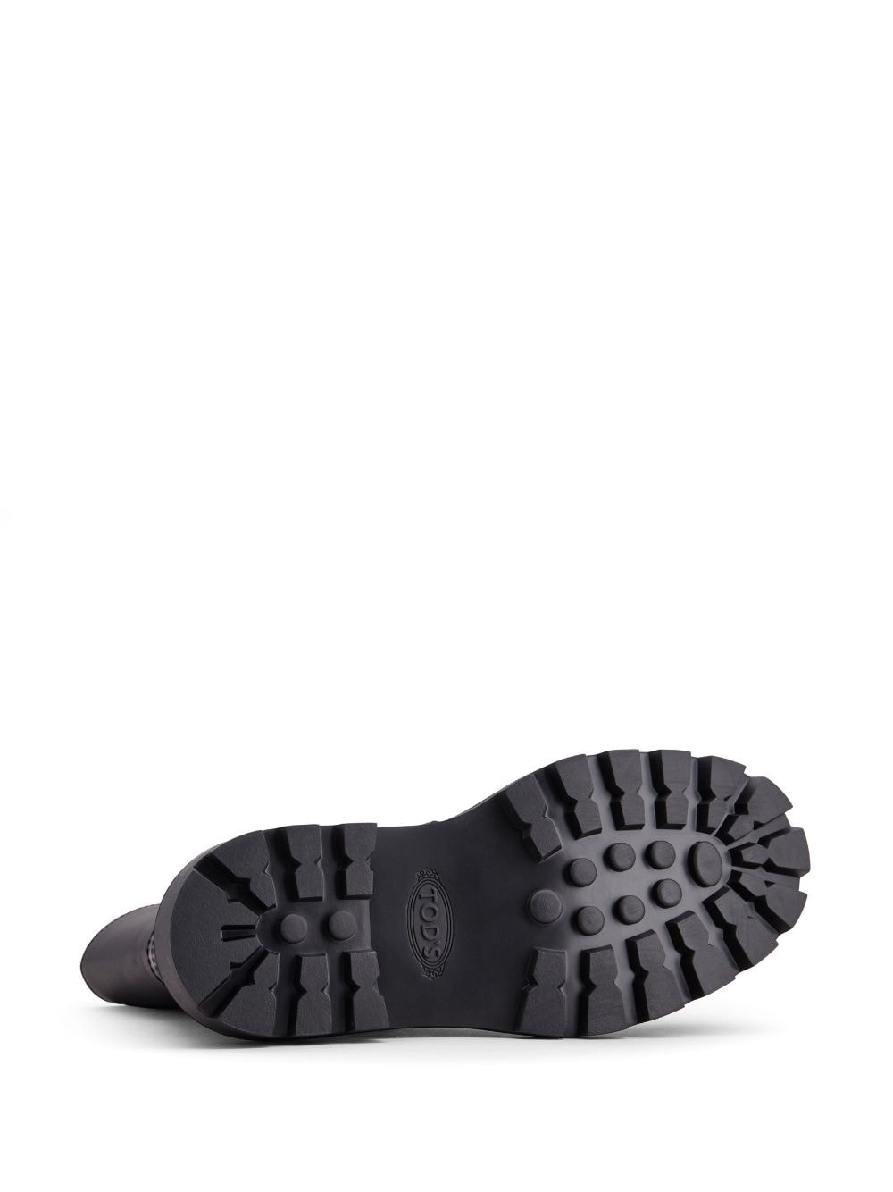 logo-engraved zipped leather boots - 4