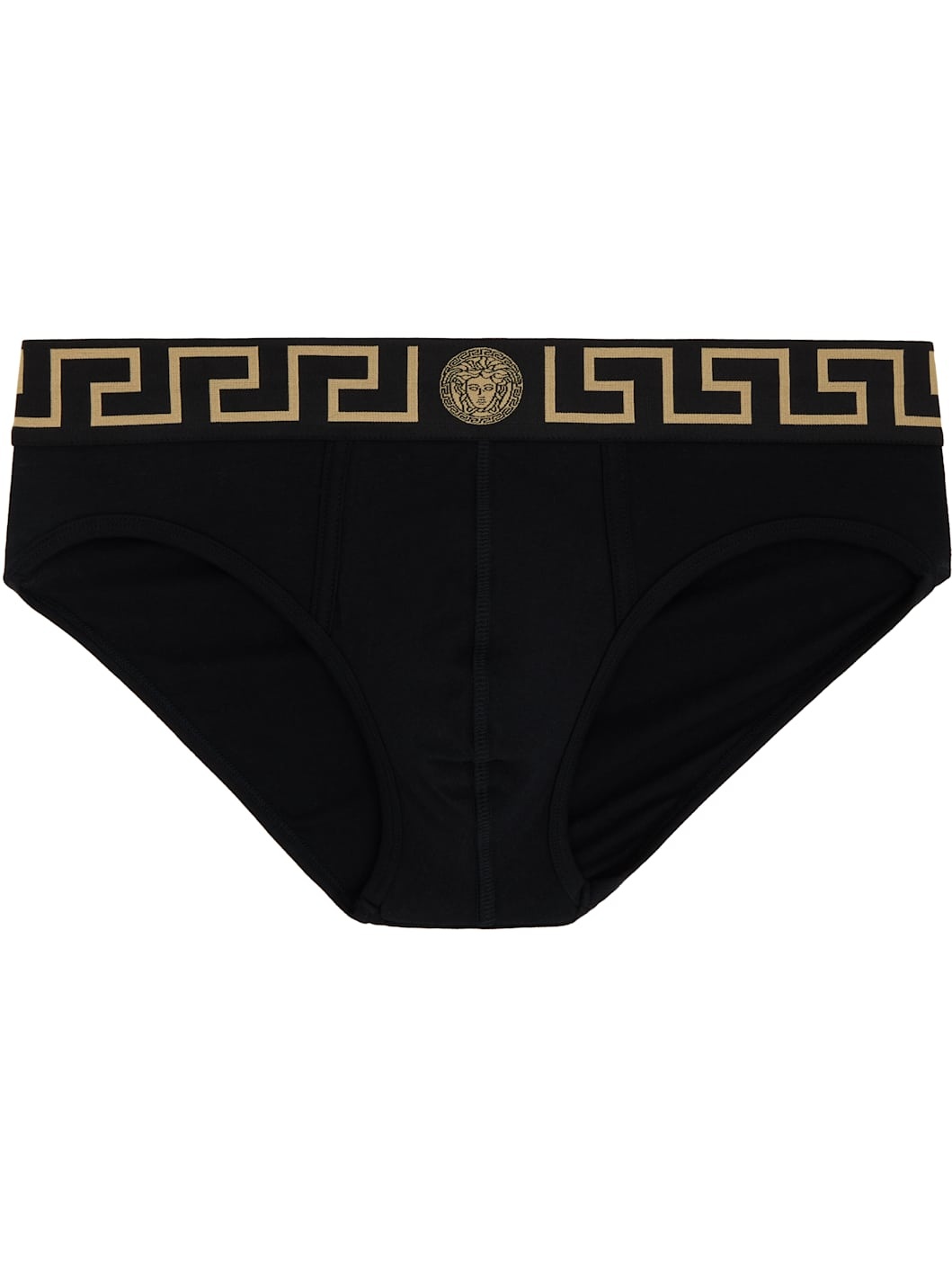 Three-Pack Black Greca Border Briefs - 2