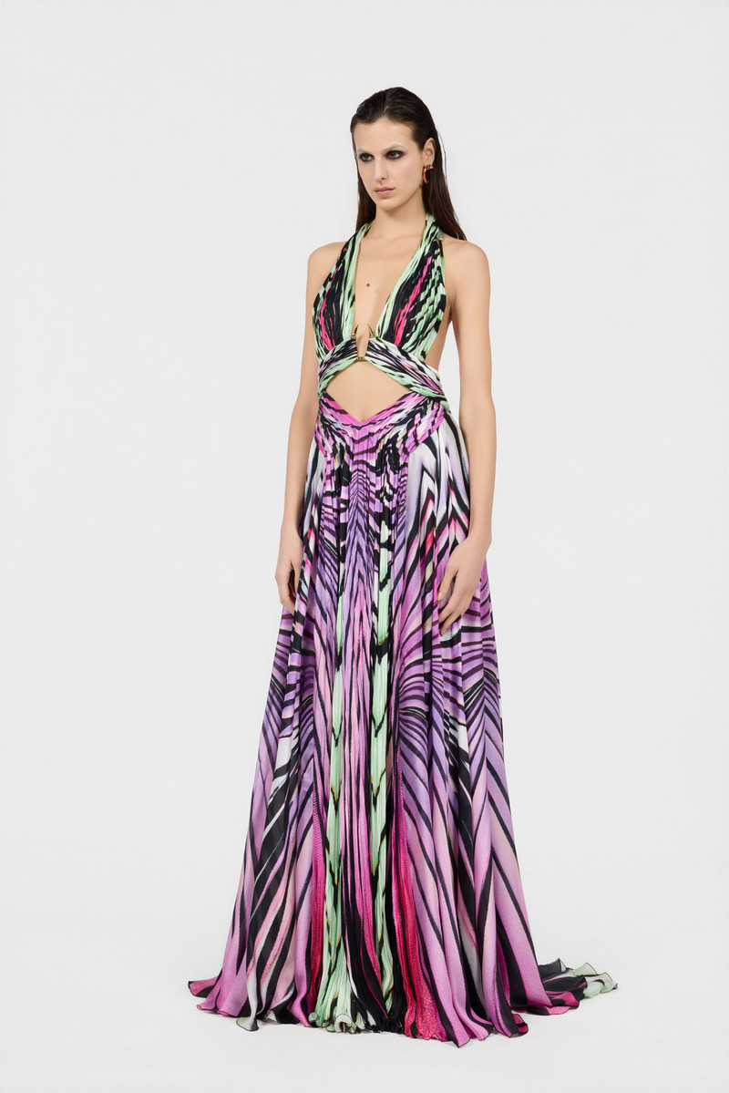 Ray of Paradise Print Silk Maxi Dress 3
