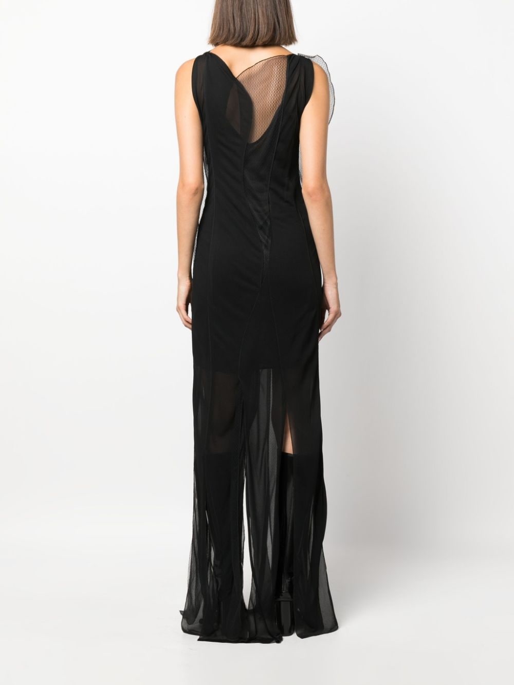 semi-sheer sleeveless maxi dress - 4