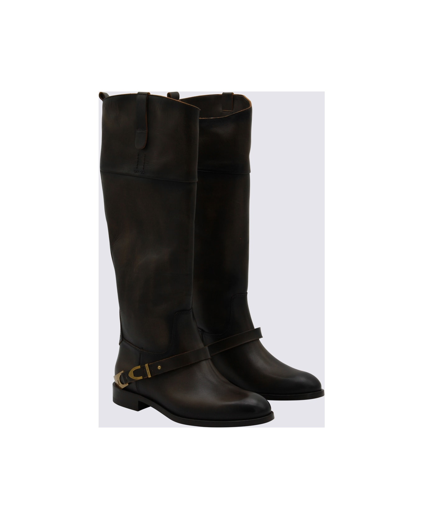 Dark Brown Leather Boots - 2