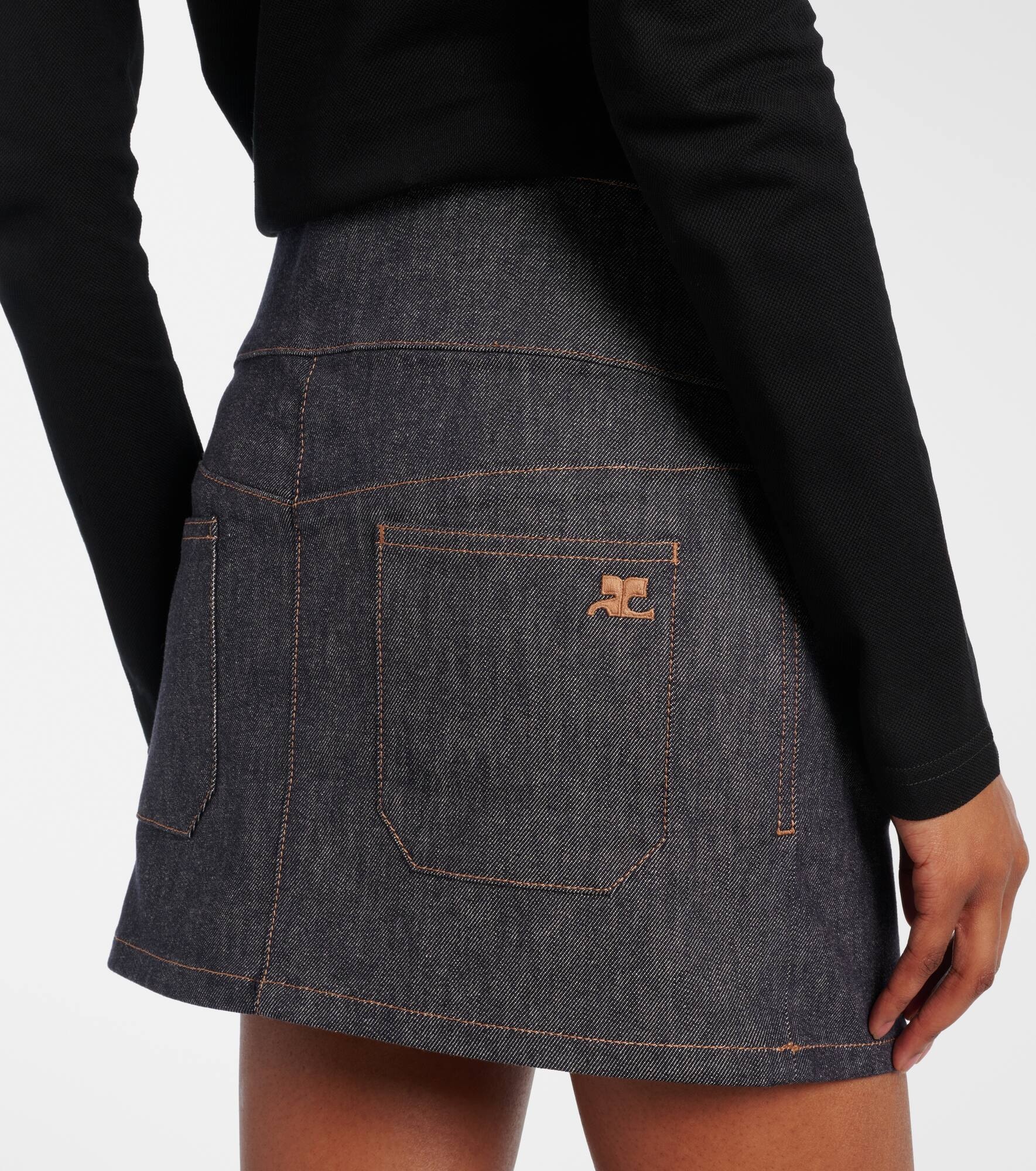 Belted denim miniskirt - 5