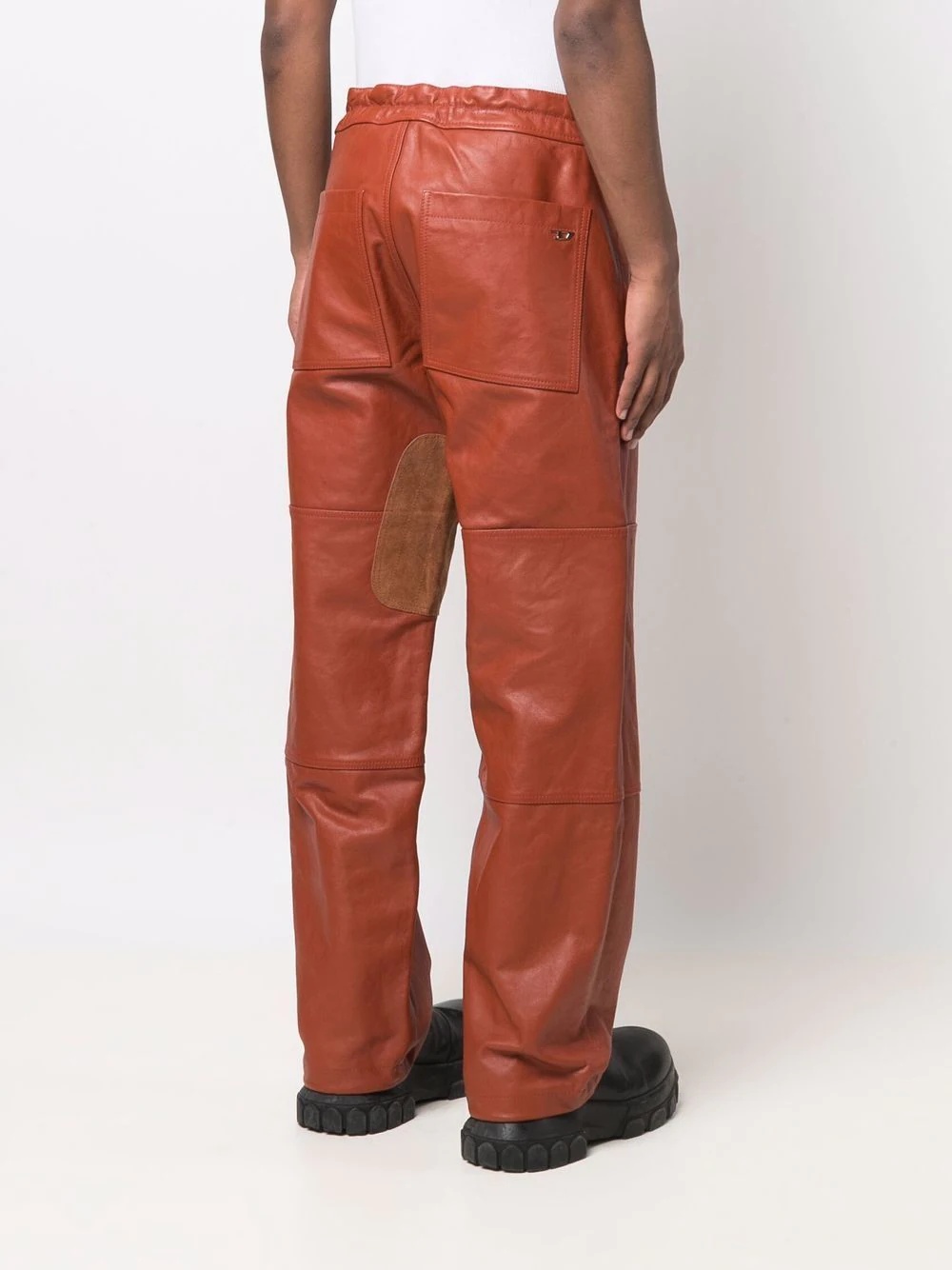 straight-leg leather trousers - 4