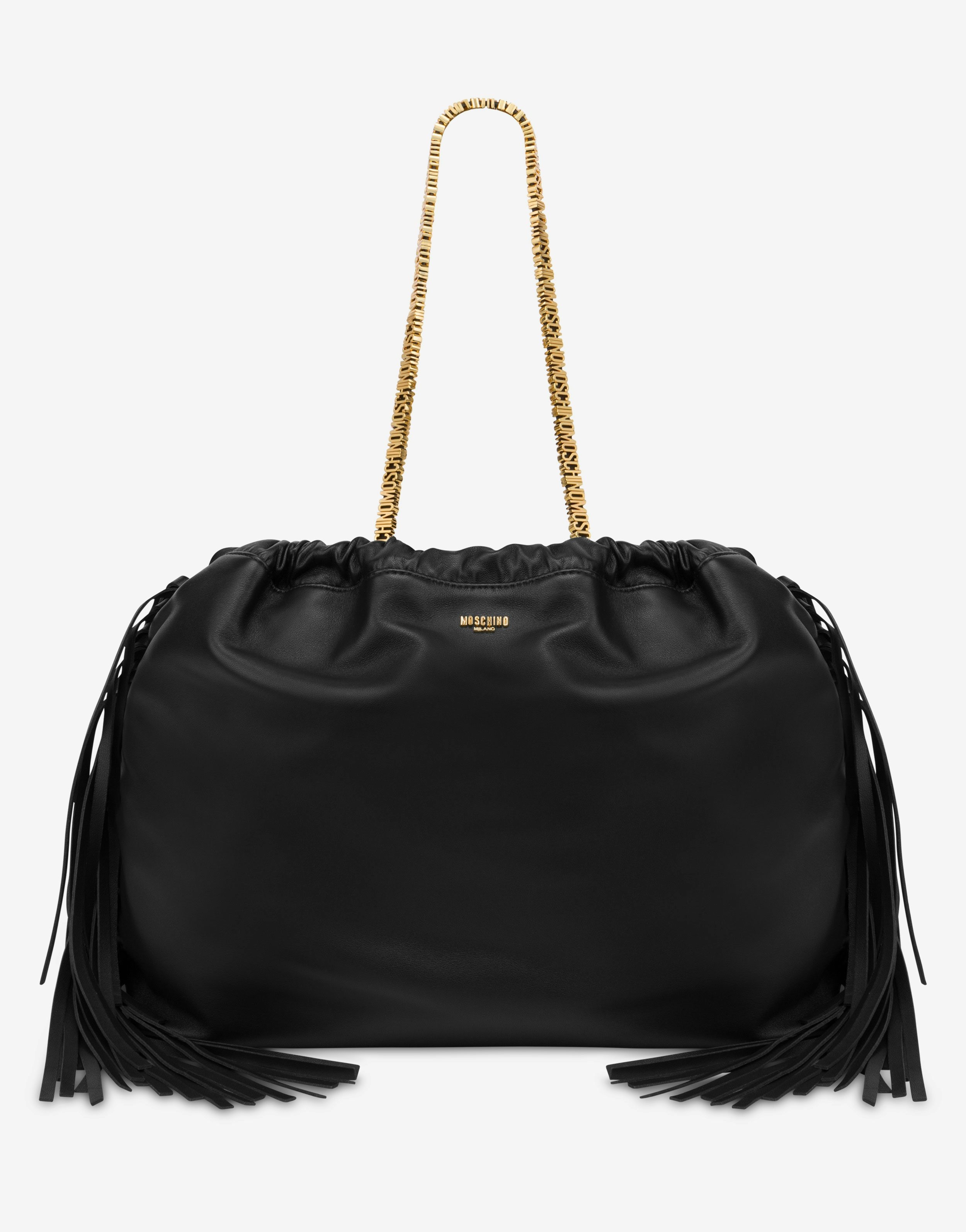 MINI LETTERING SHOPPER WITH FRINGES - 1