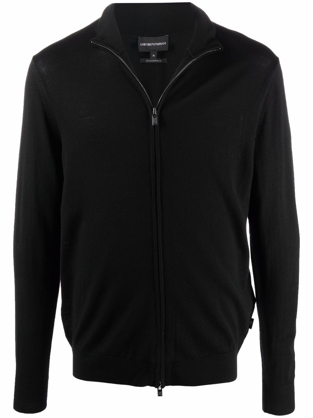 zipped-front virgin wool pullover - 1