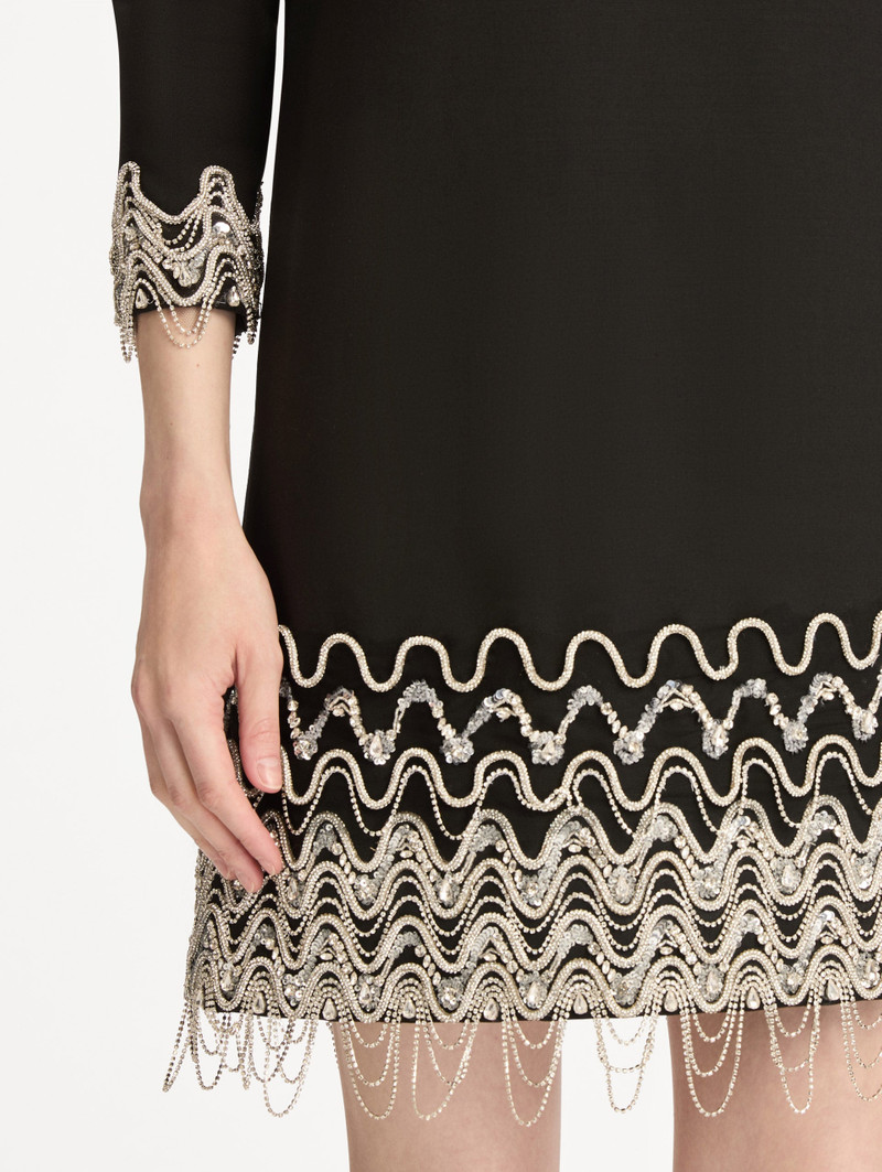 CRYSTAL WAVE EMBROIDERED SHIFT DRESS 5